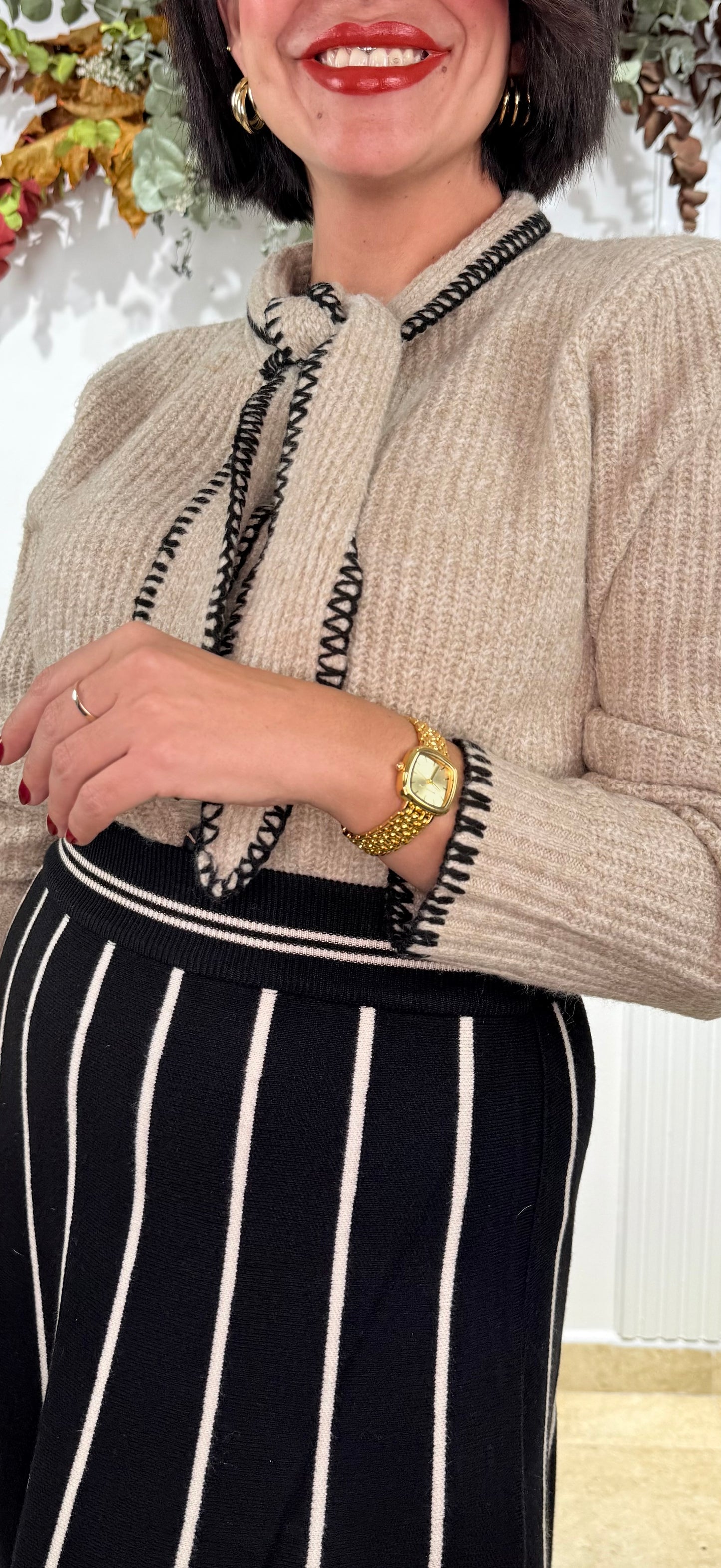 Jersey-rebeca combi lazo