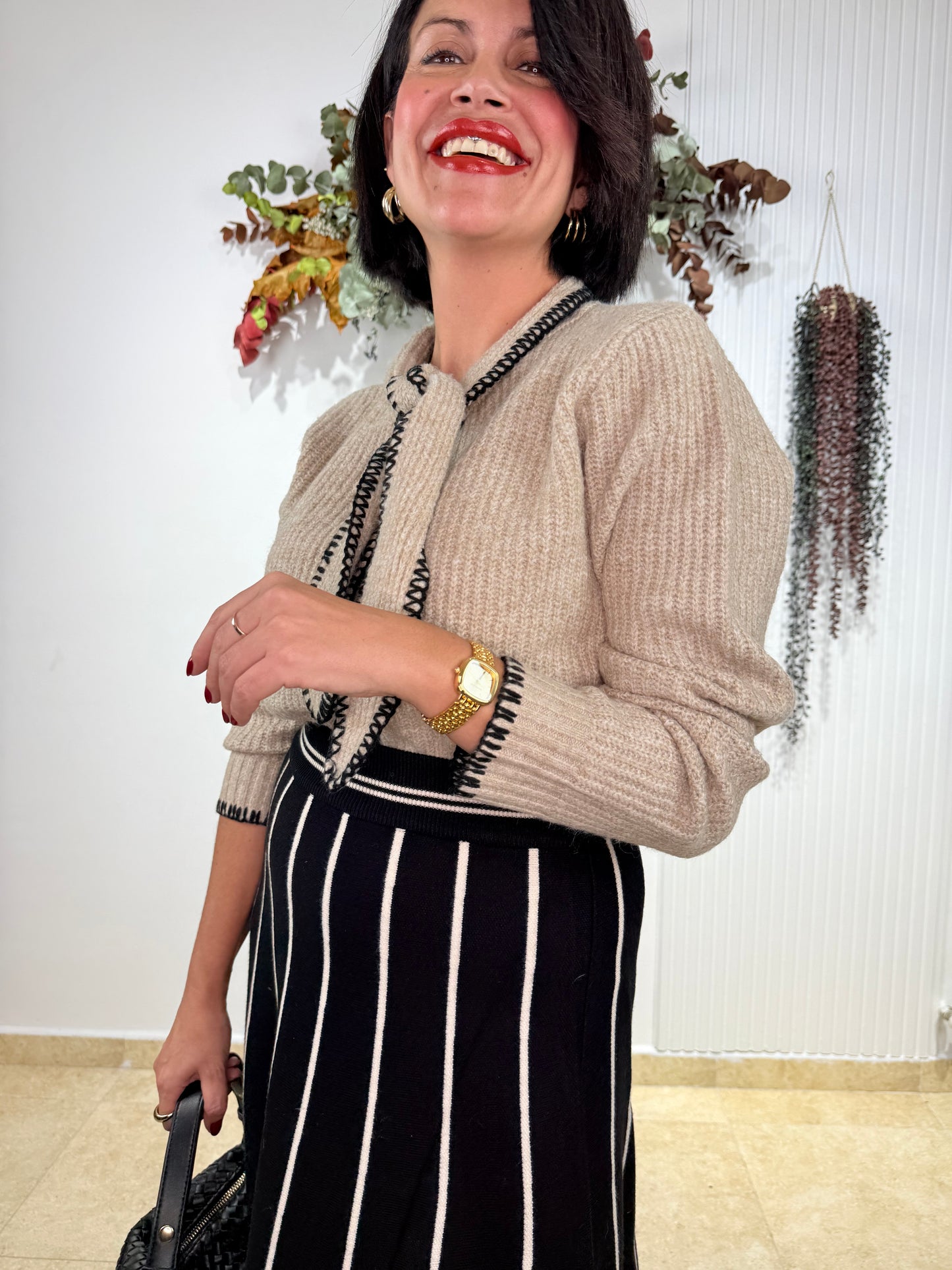 Jersey-rebeca combi lazo