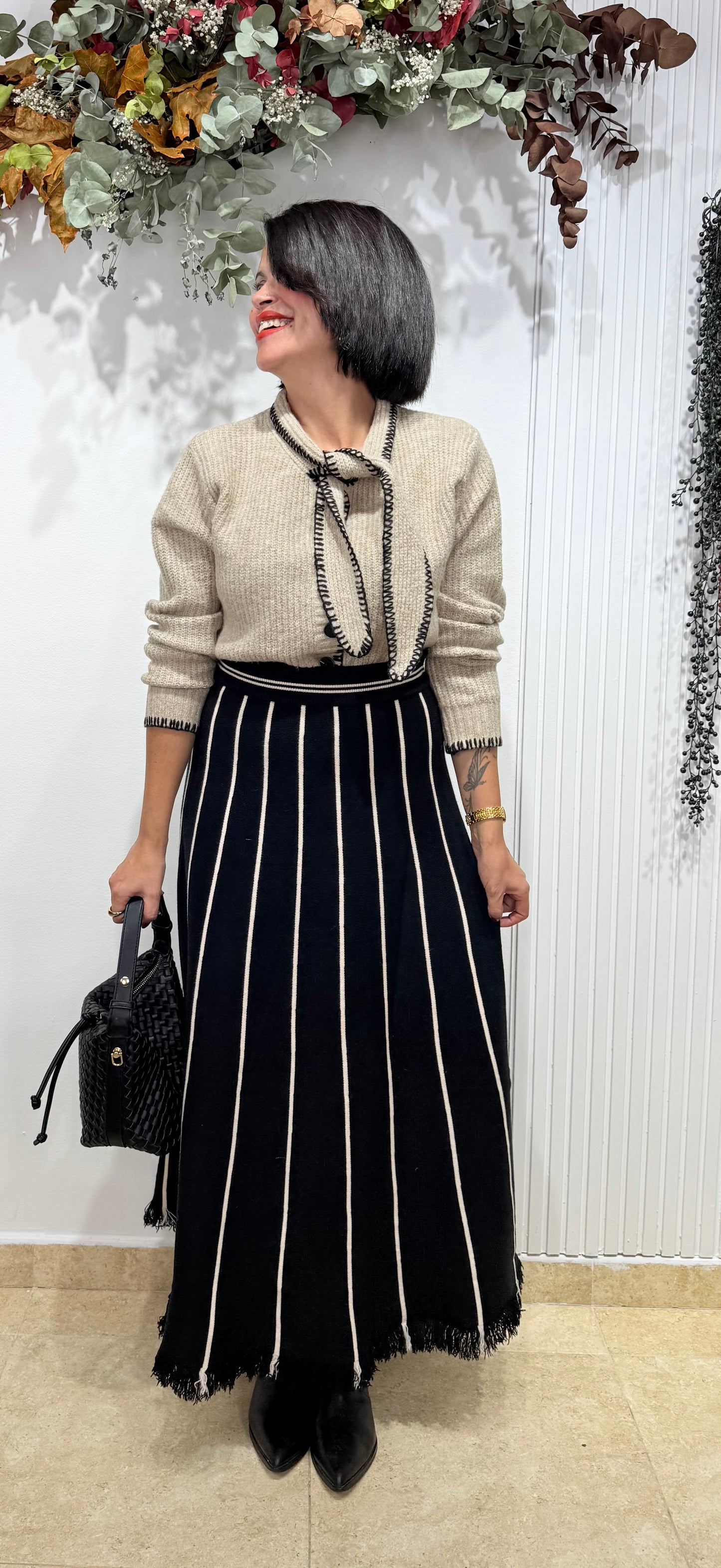 Jersey-rebeca combi lazo