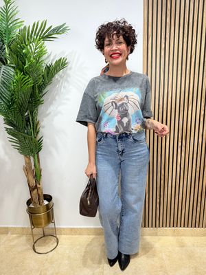 Pantalon denim wide leg