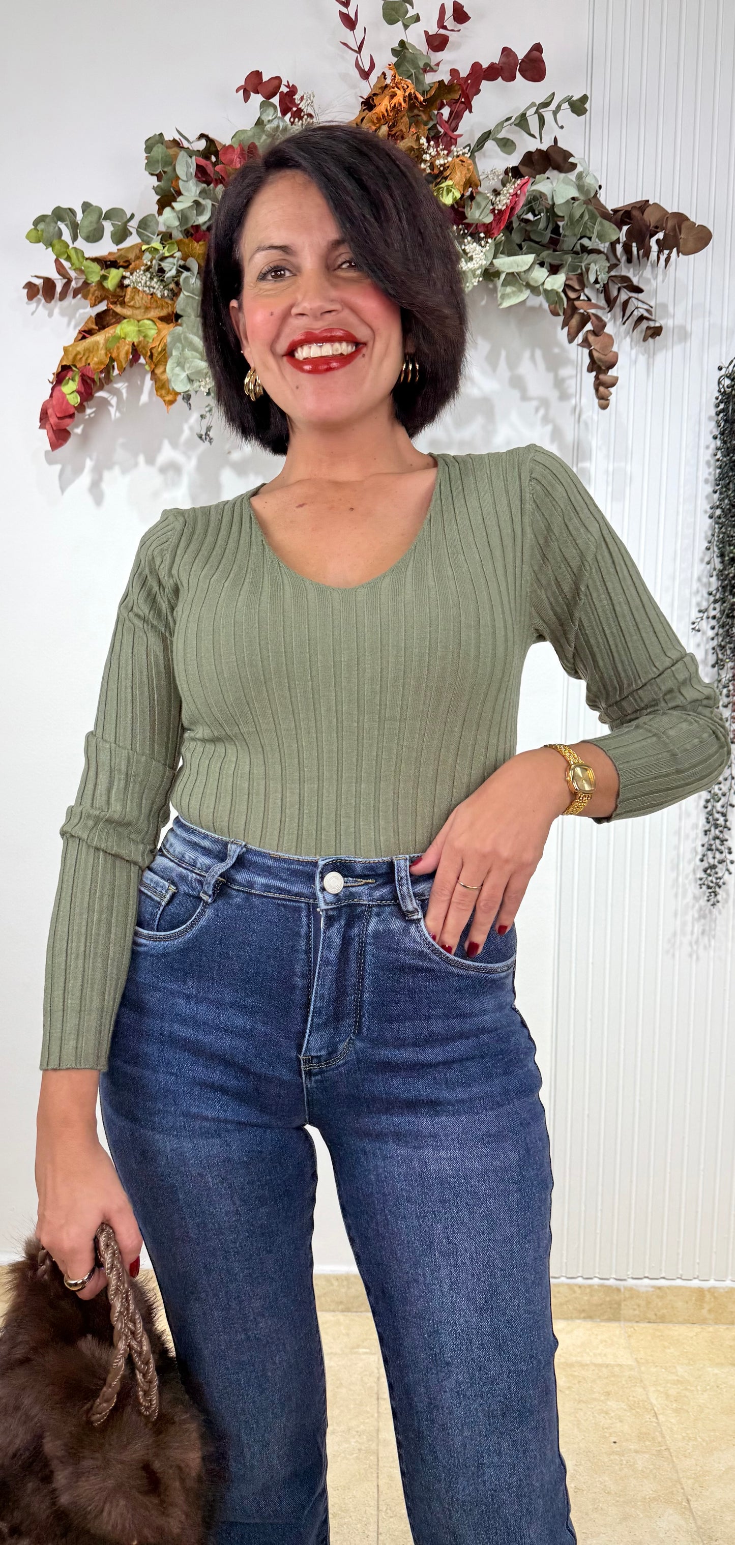 Jeans faja reductora azul