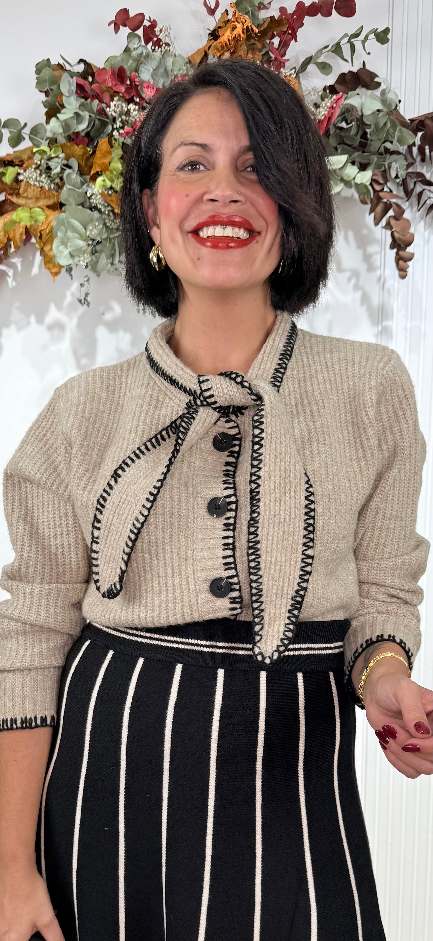 Jersey-rebeca combi lazo