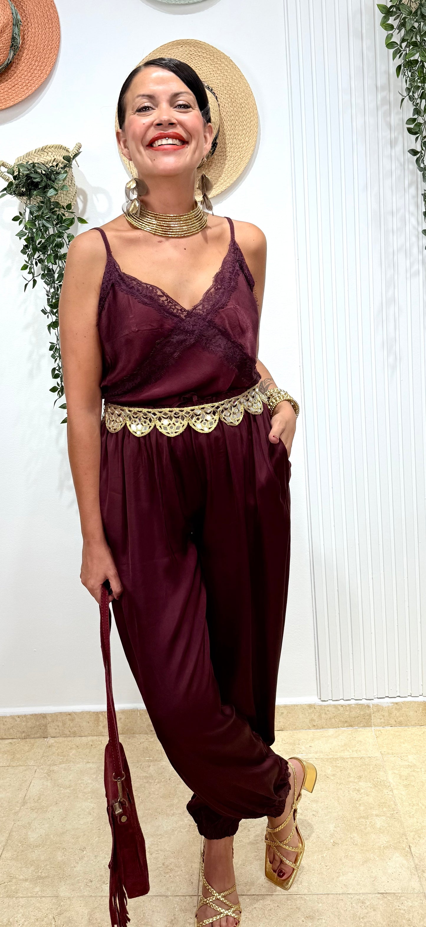Top lencero burdeos AMY