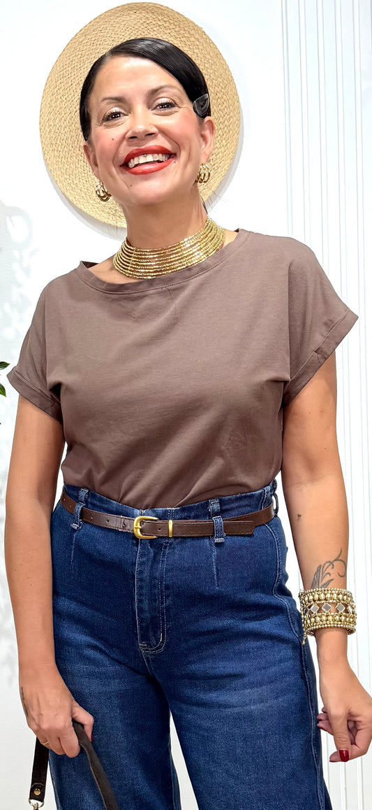 Camiseta básica chocolate