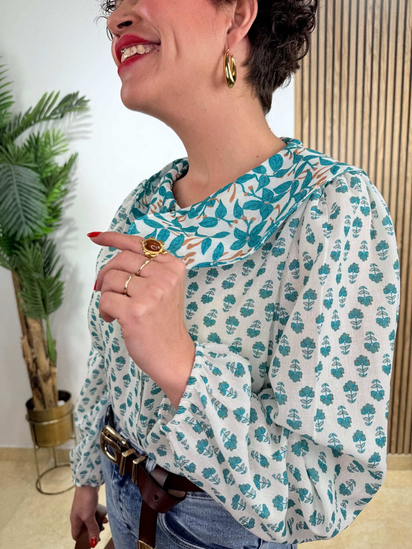 Camisa baberola azul