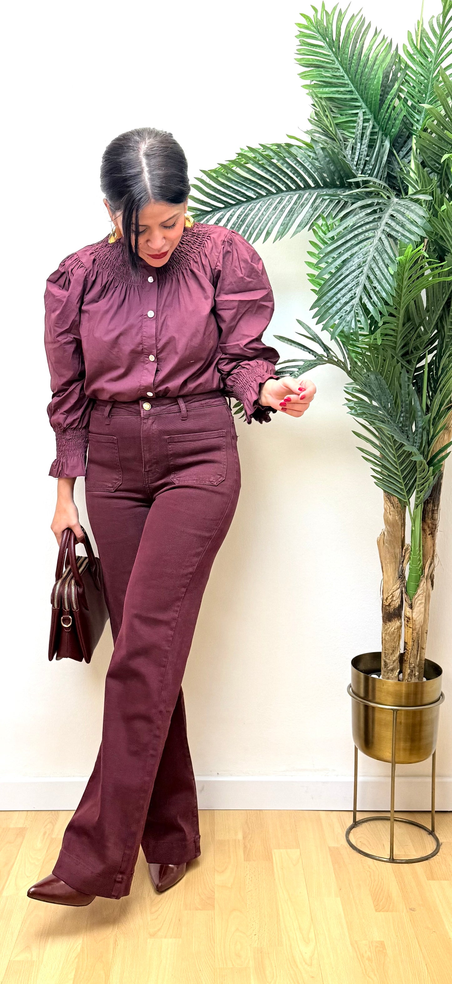 Jeans flare burdeos Elsa