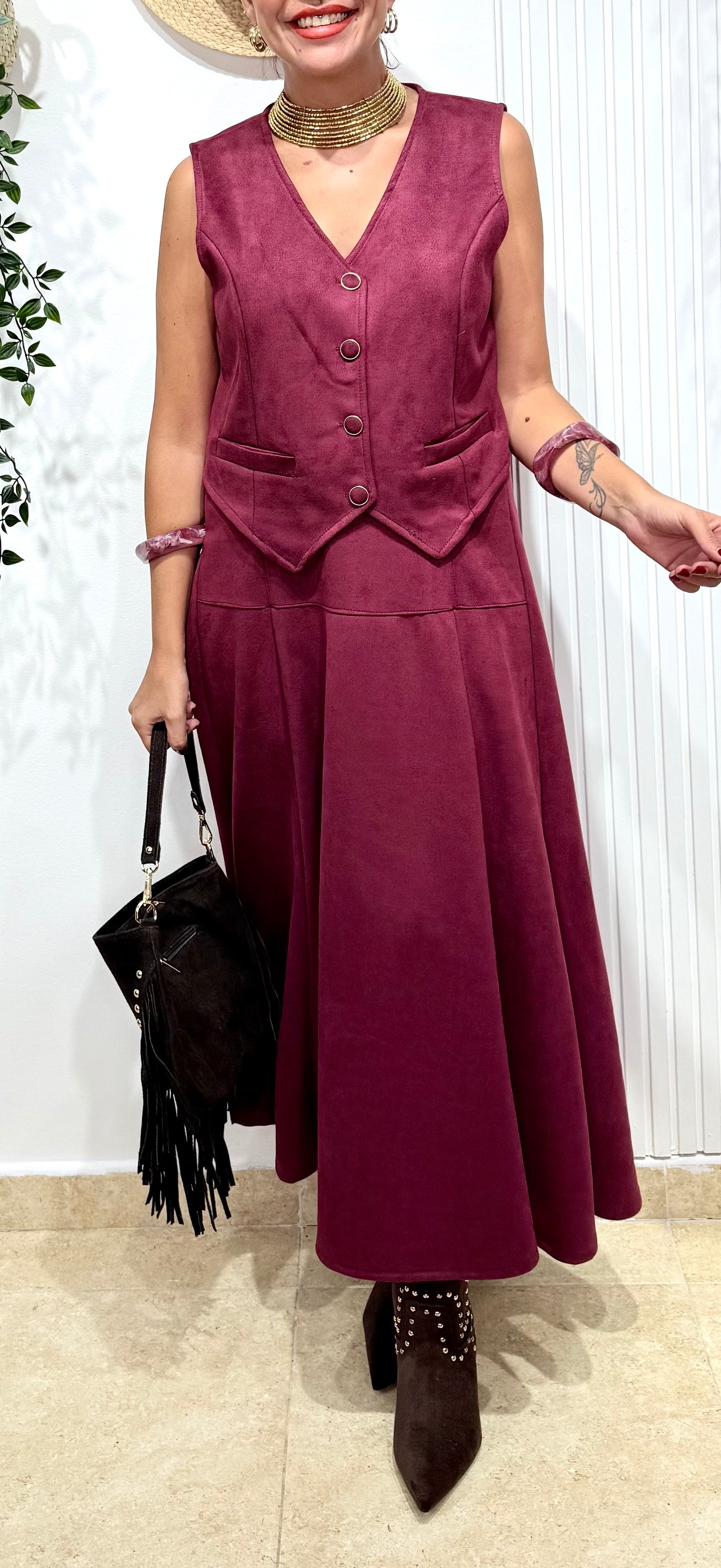 Conjunto antelina burdeos