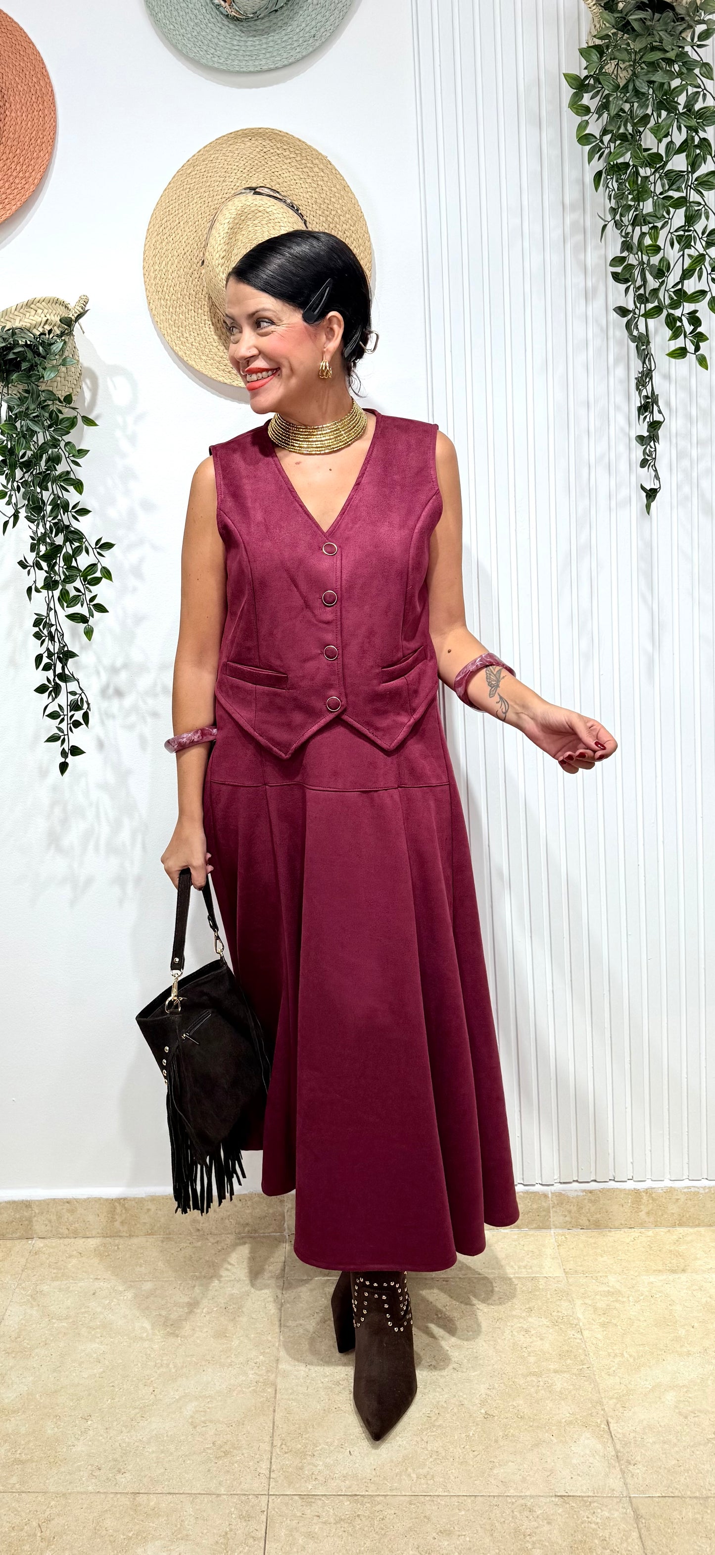 Conjunto antelina burdeos