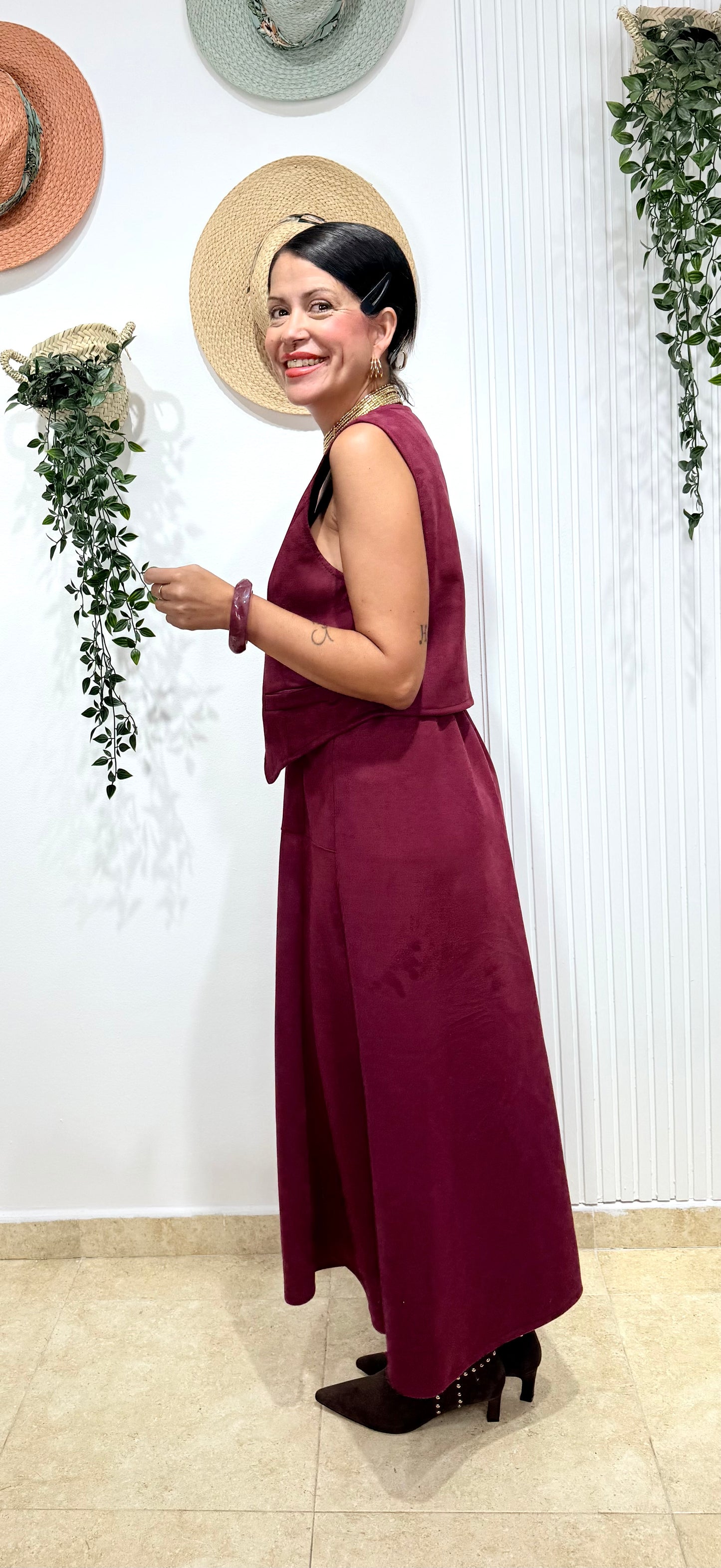 Conjunto antelina burdeos