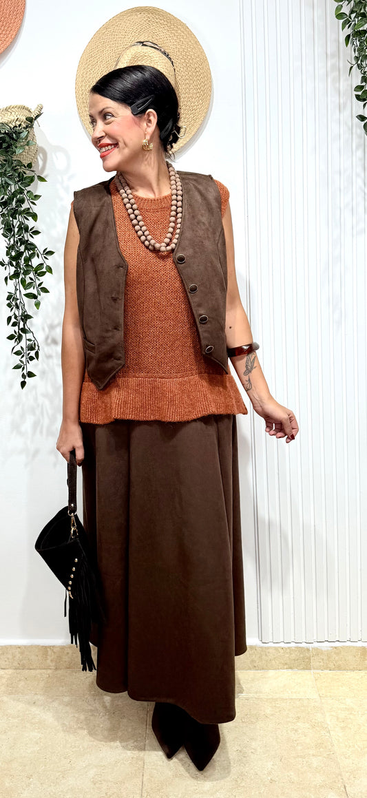 Conjunto antelina chocolate