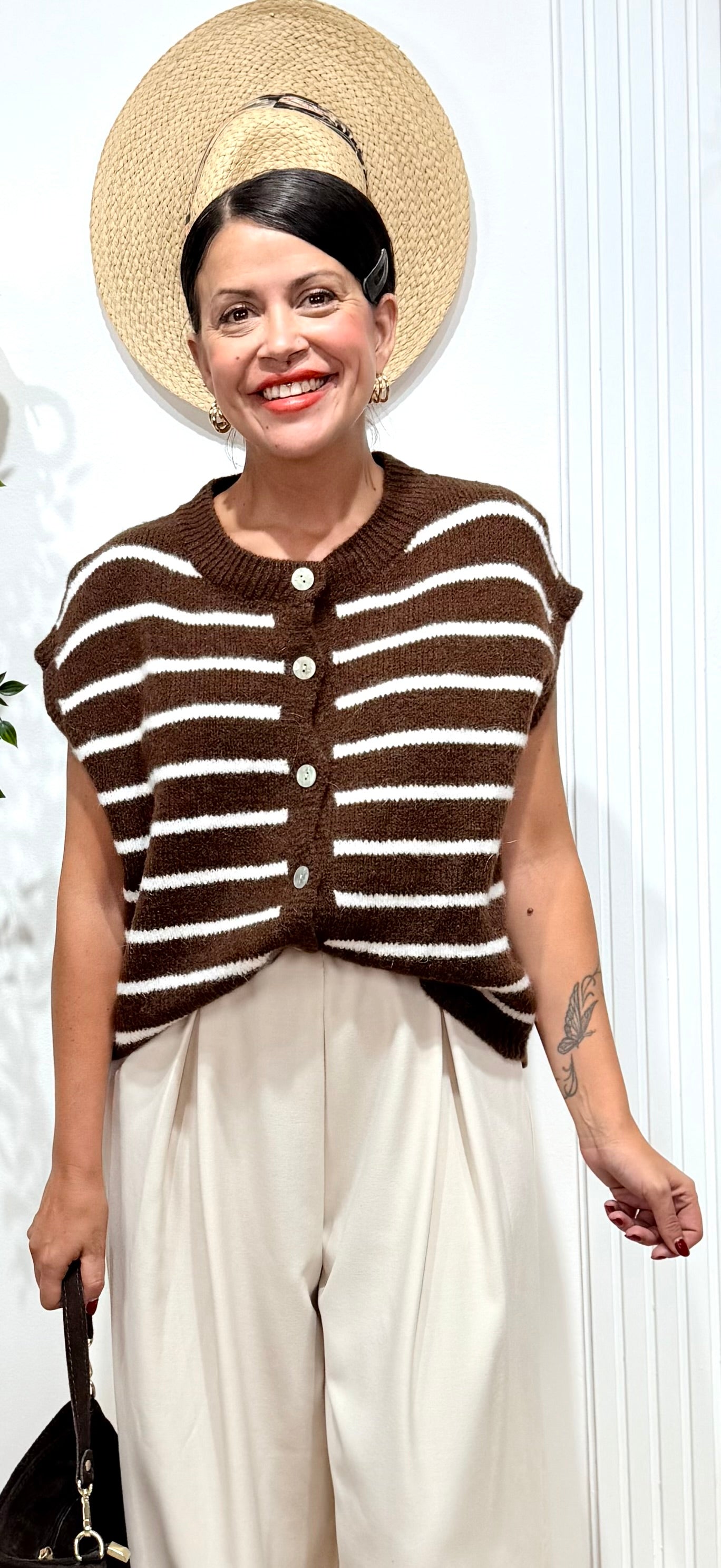 Chaleco marinero choco-blanco