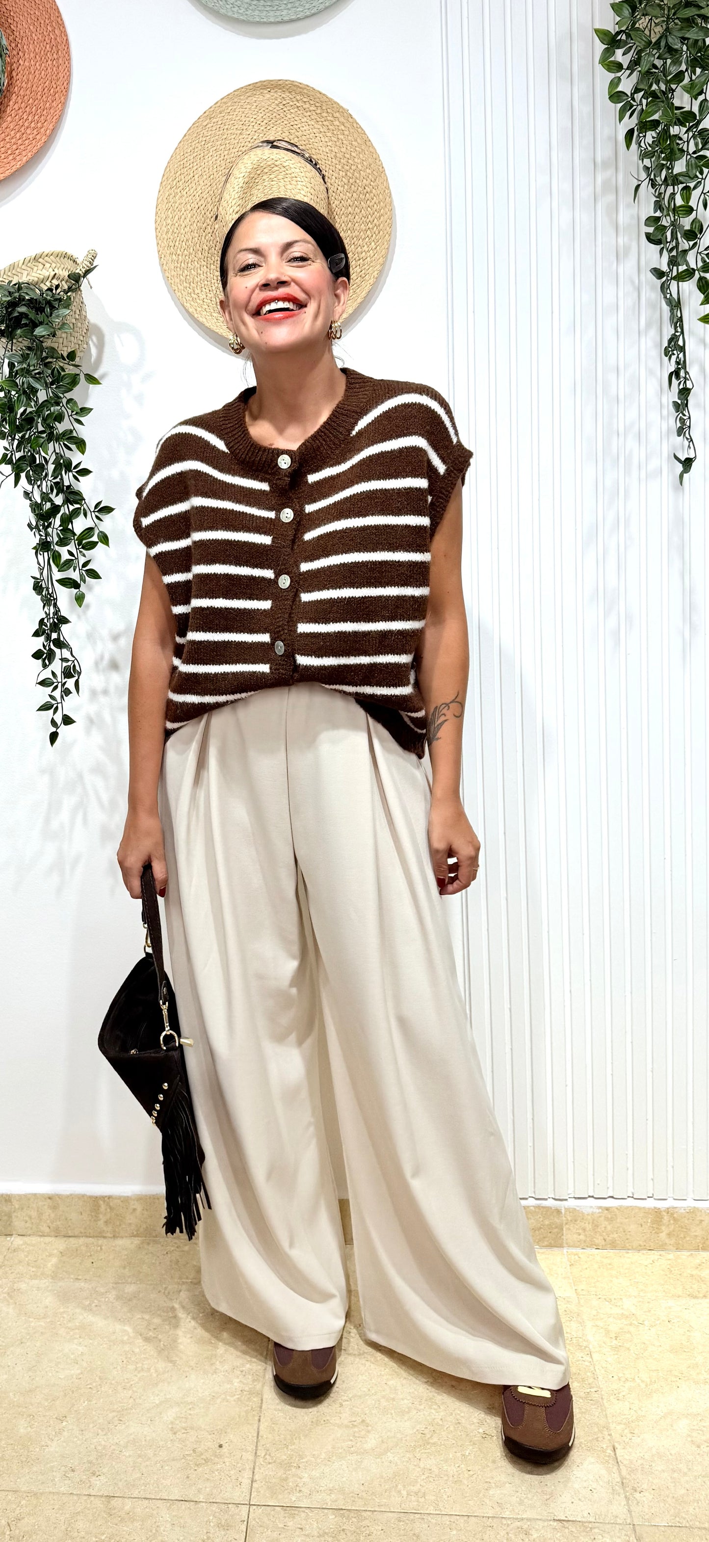 Chaleco marinero choco-blanco