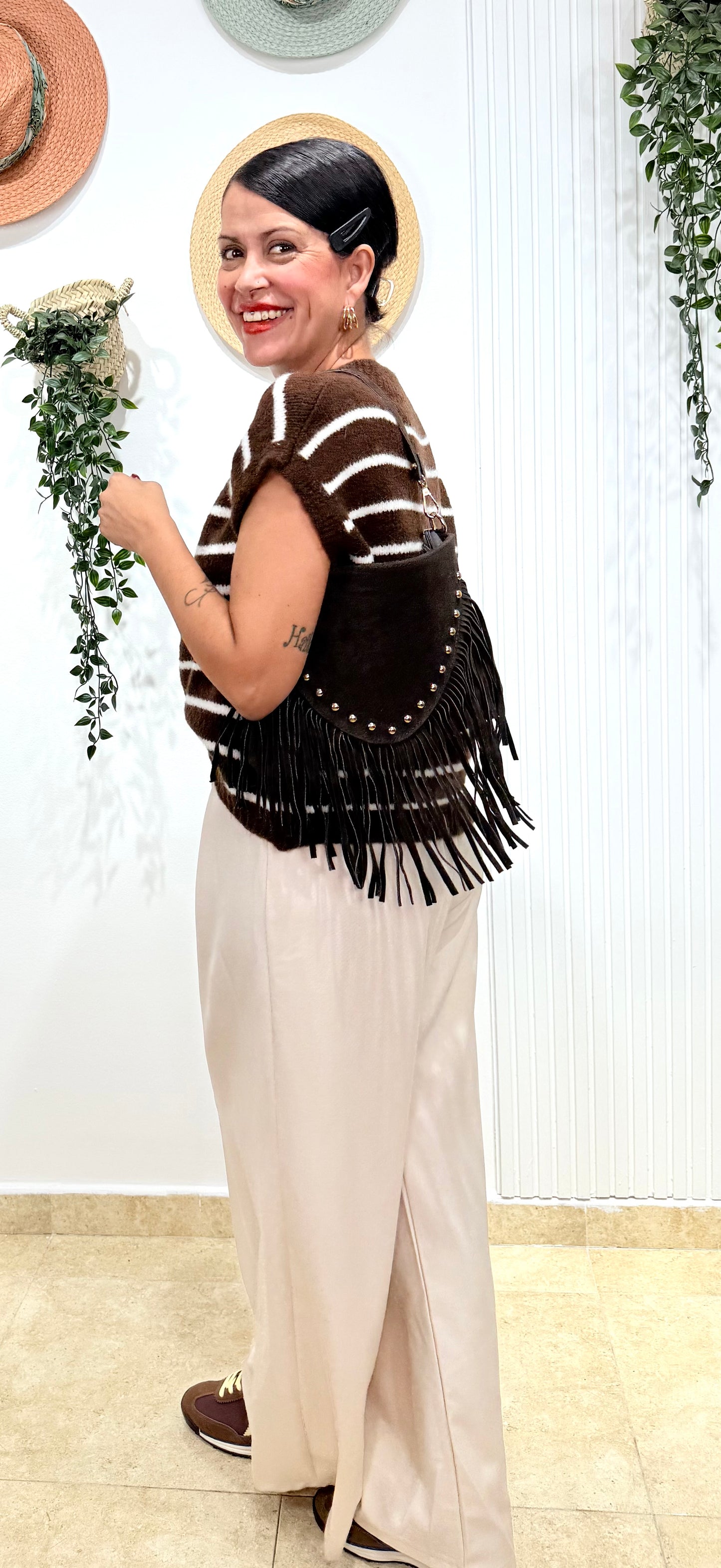 Chaleco marinero choco-blanco