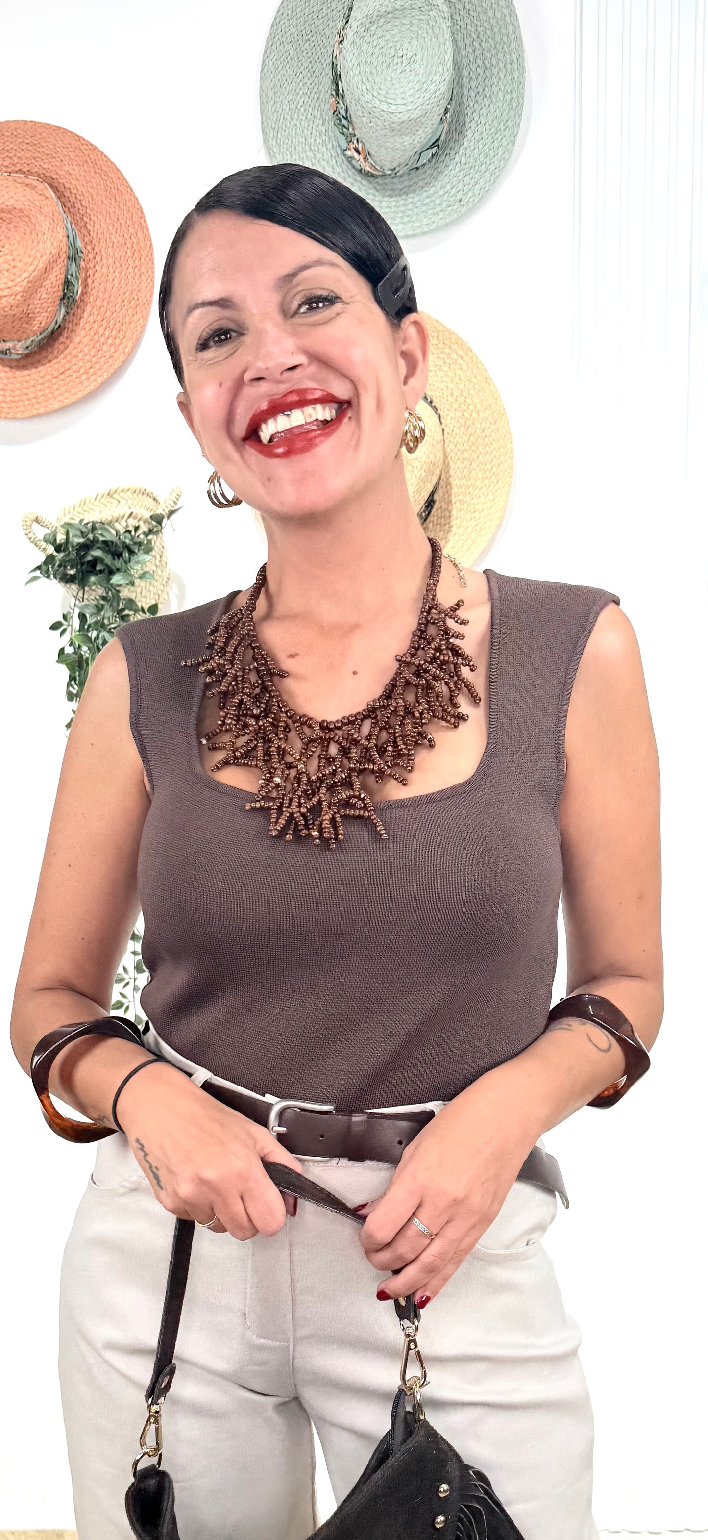 Collar madera chocolate