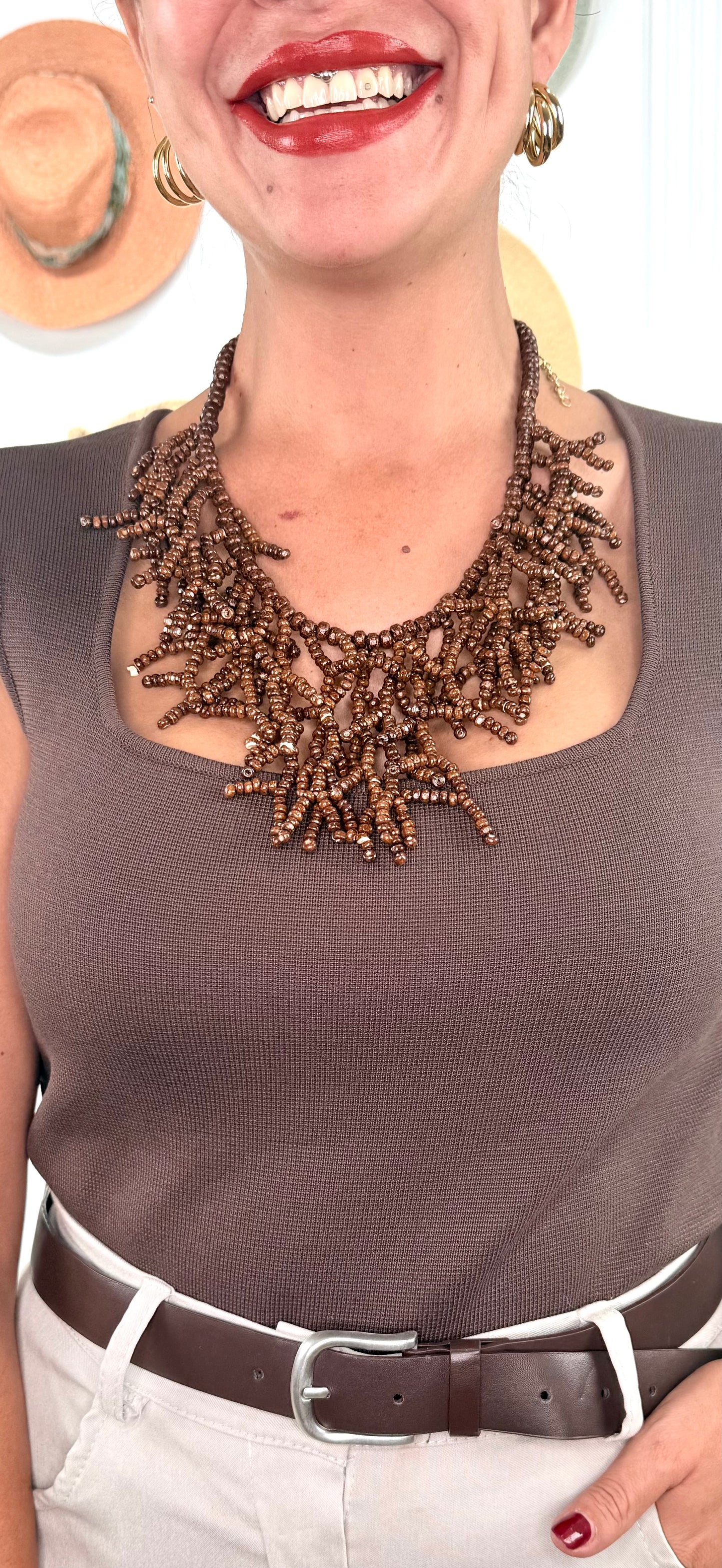 Collar madera chocolate