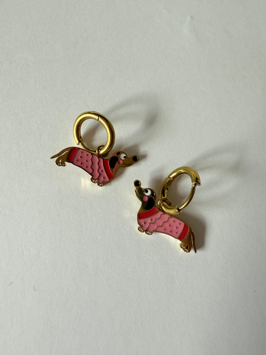 Pendiente salchicha rosita