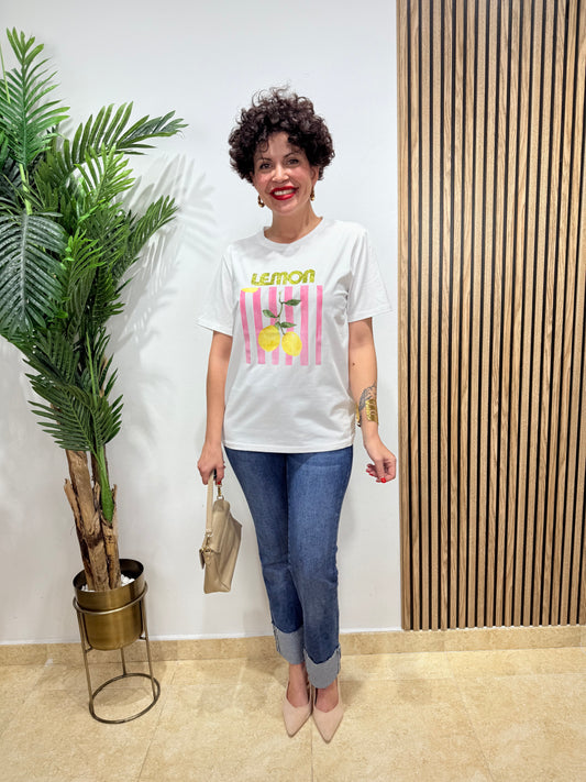Camiseta manga corta lemon rosa