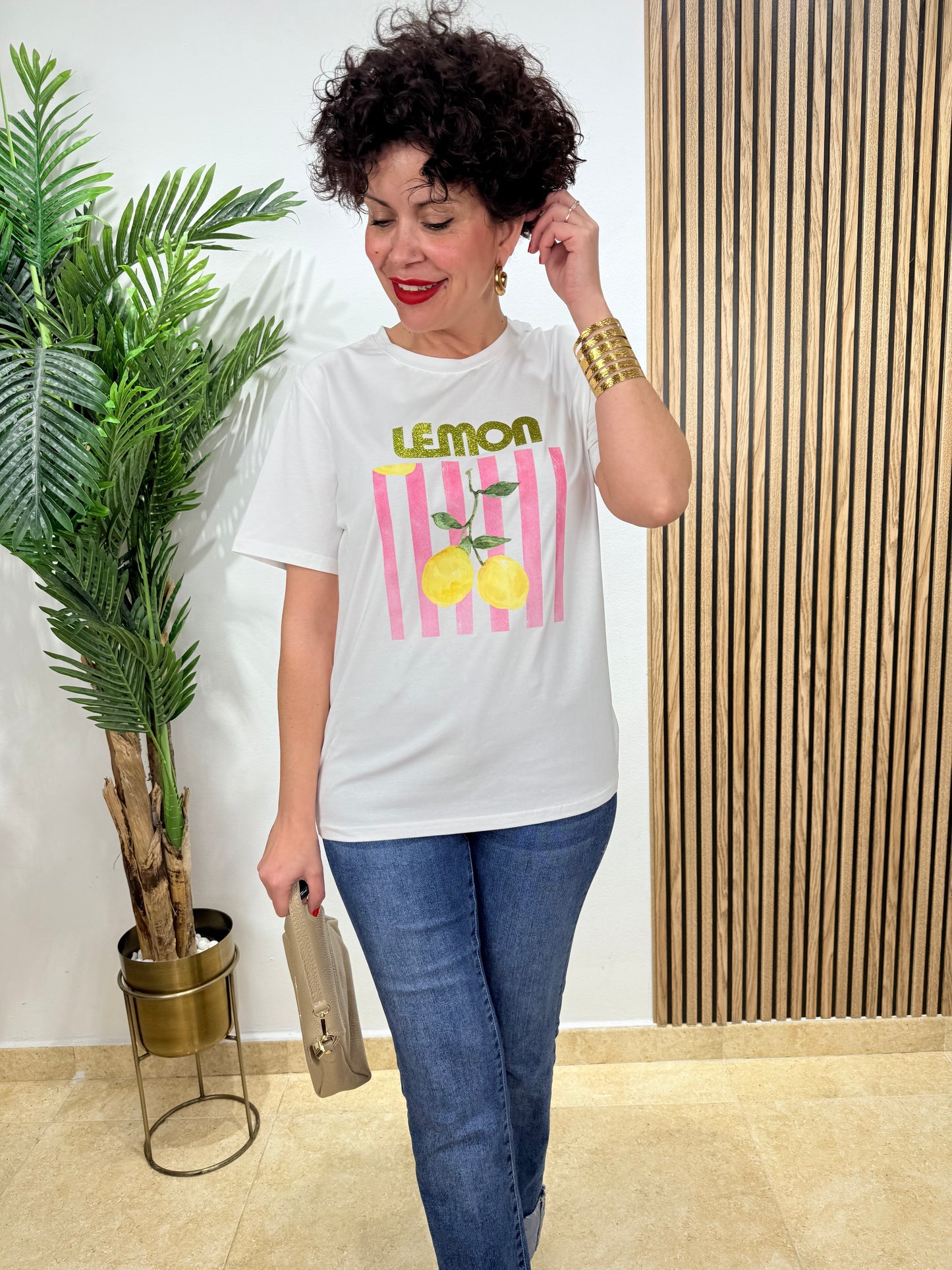 Camiseta manga corta lemon rosa