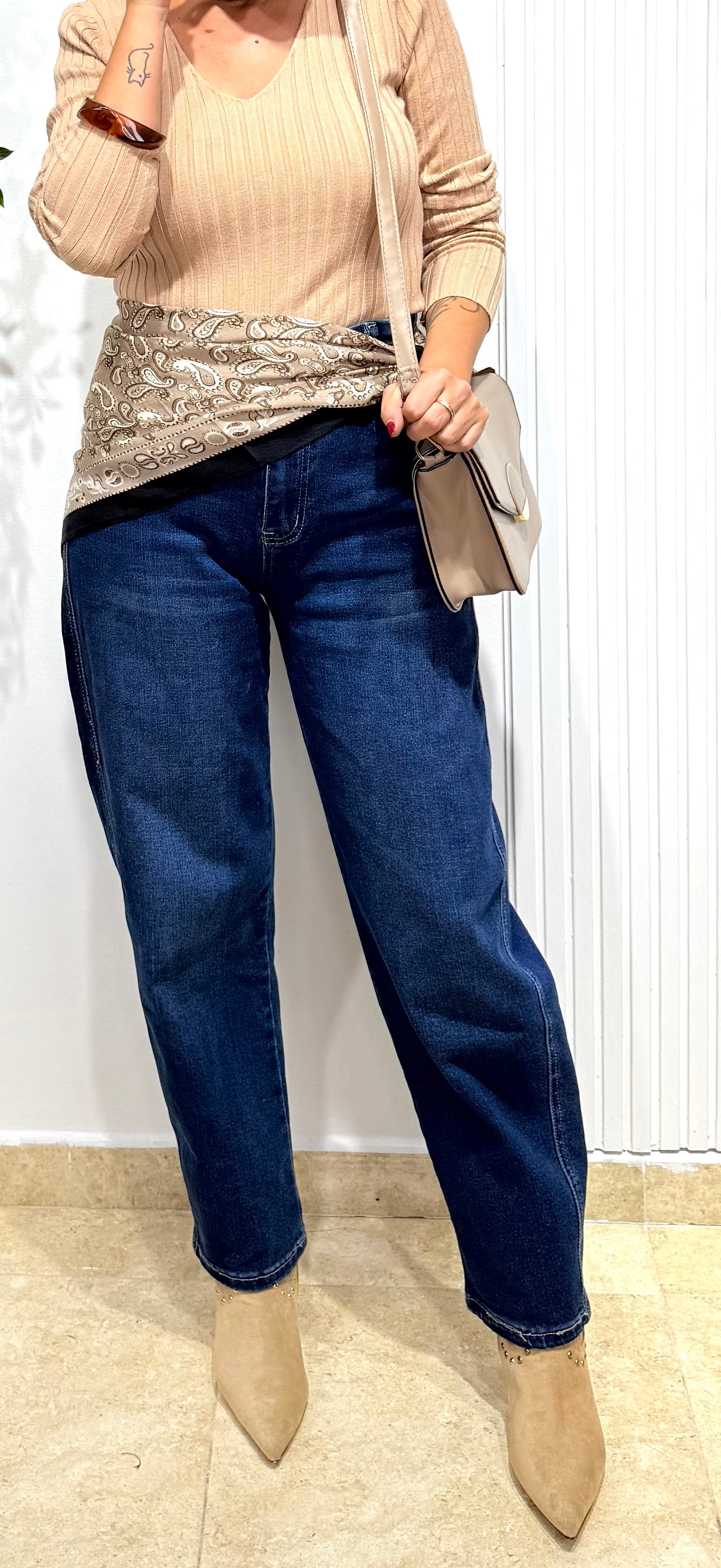 Jeans ballon azul oscuro