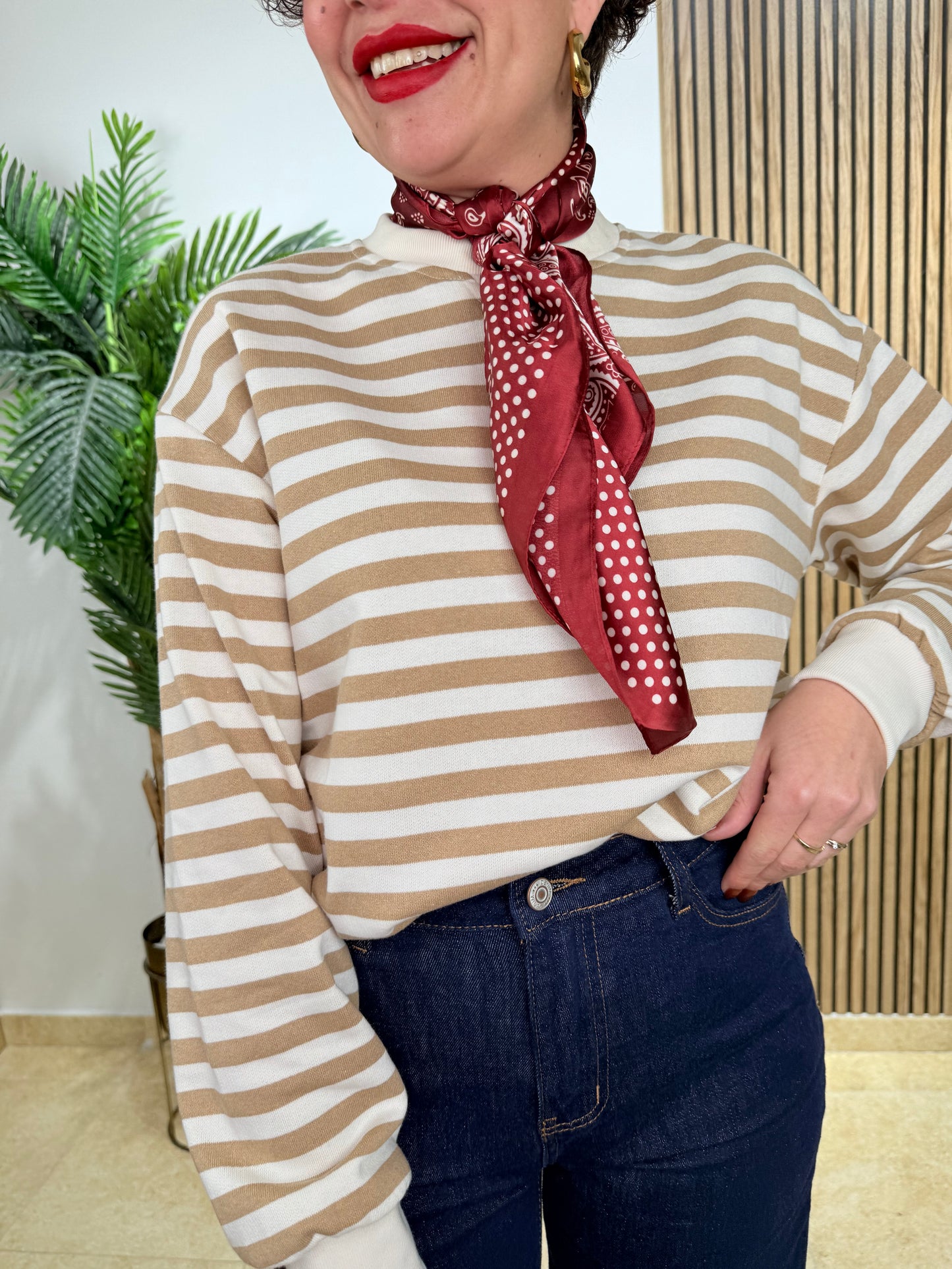 Sudadera marinera taupé