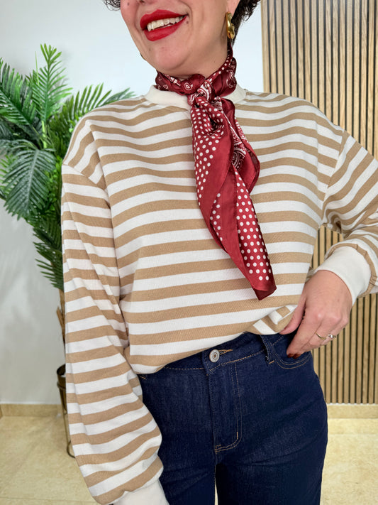 Sudadera marinera taupé