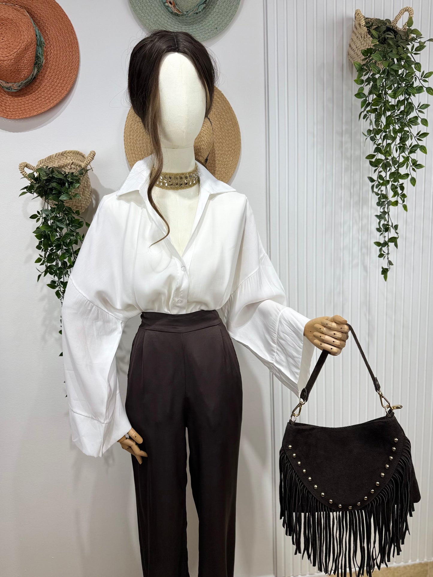 Pantalón Aladin chocolate lazo