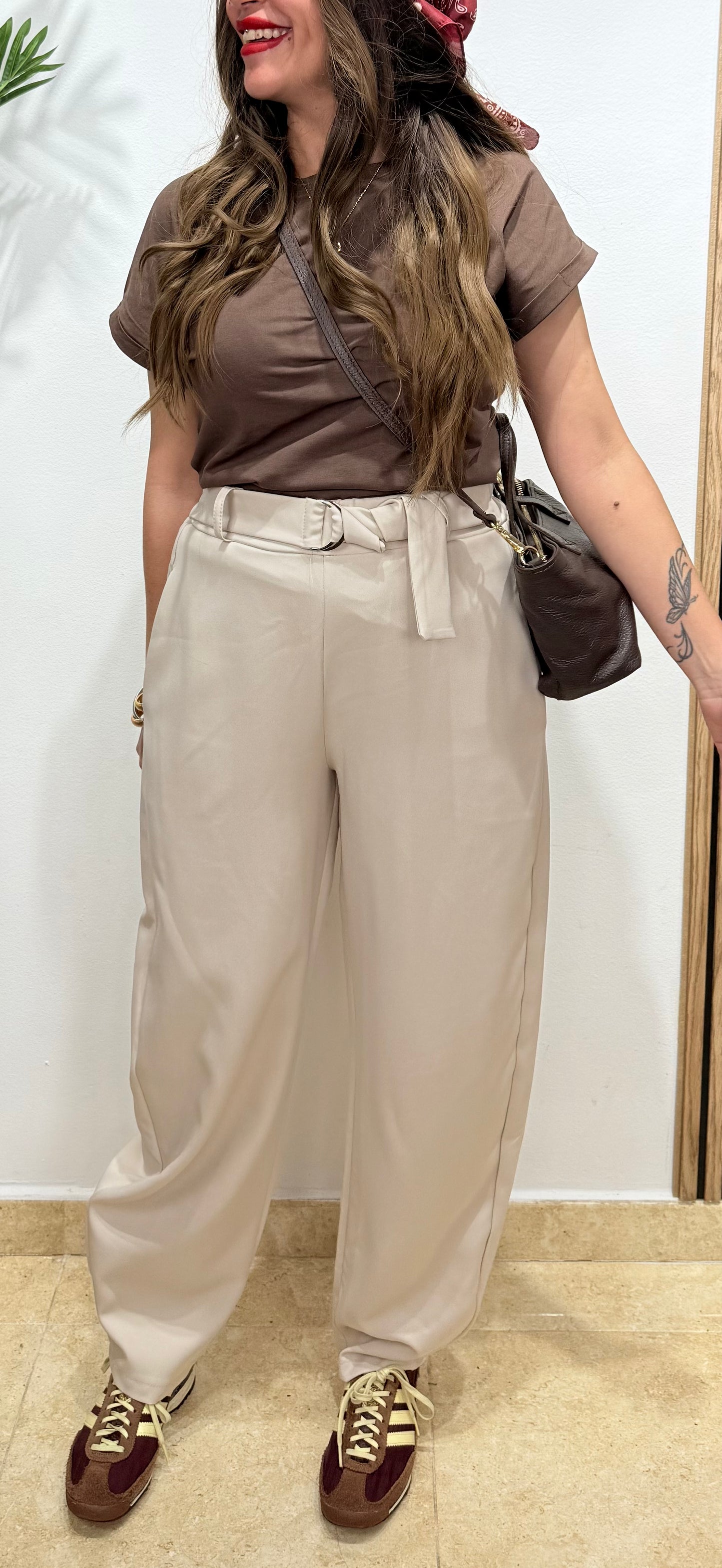 Pantalón Balloon Beige
