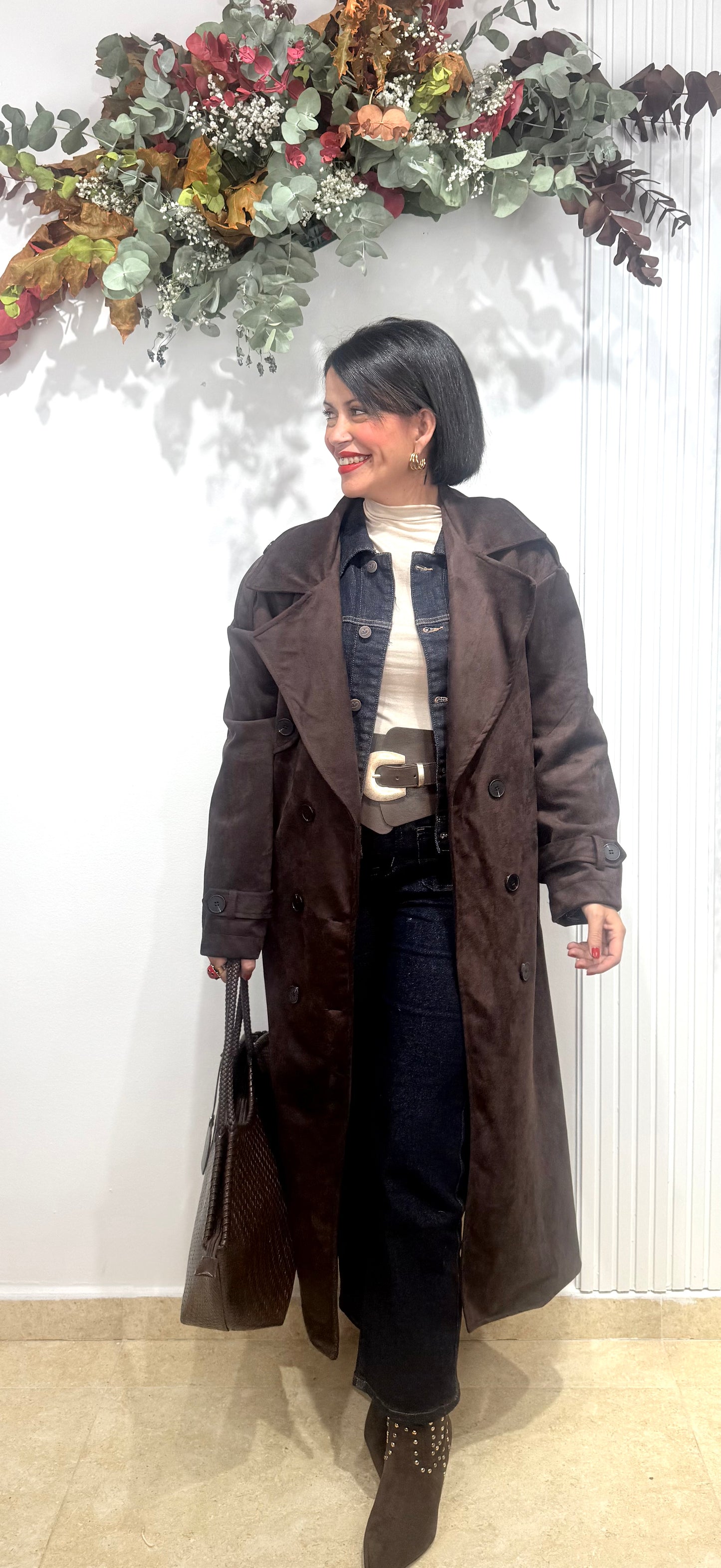 Chaqueta gabardina Antelina chocolate
