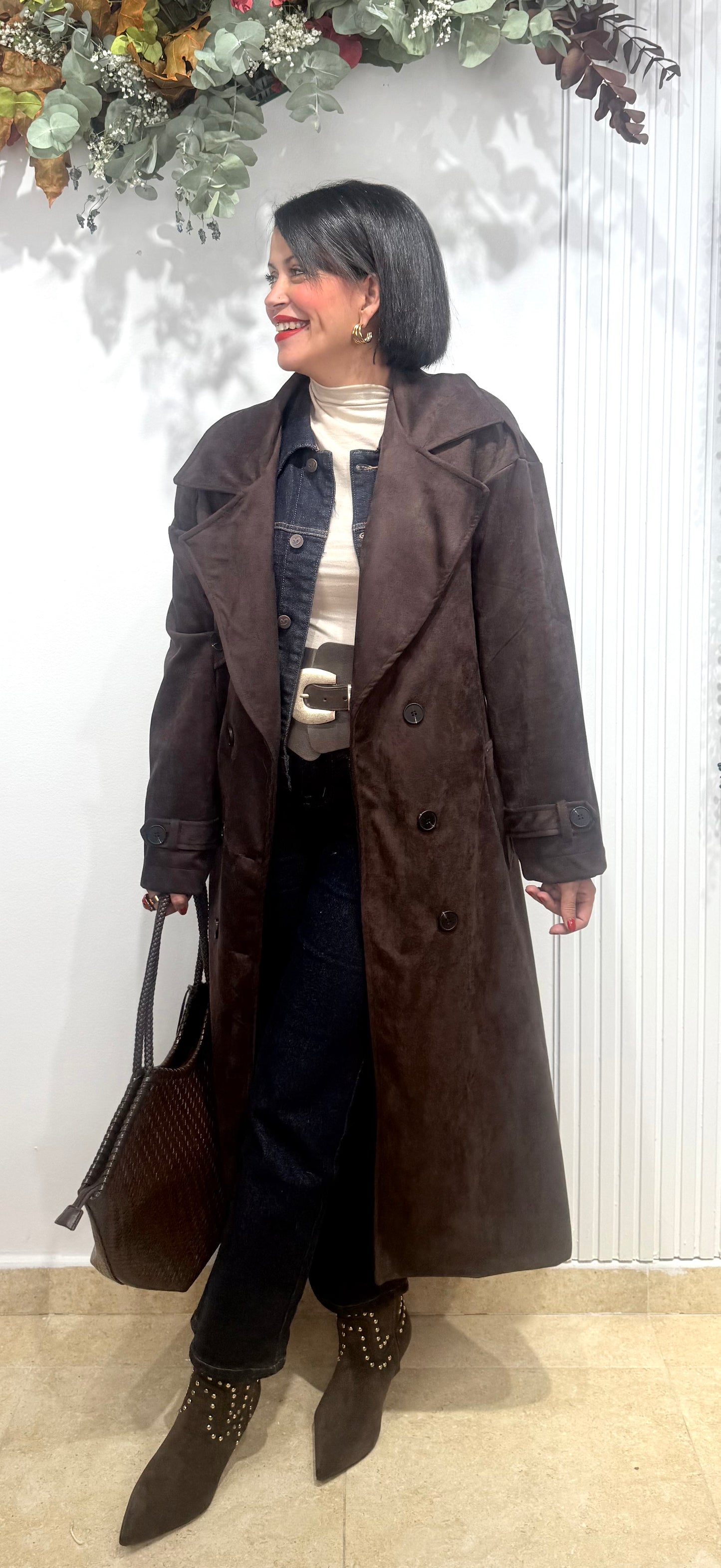 Chaqueta gabardina Antelina chocolate