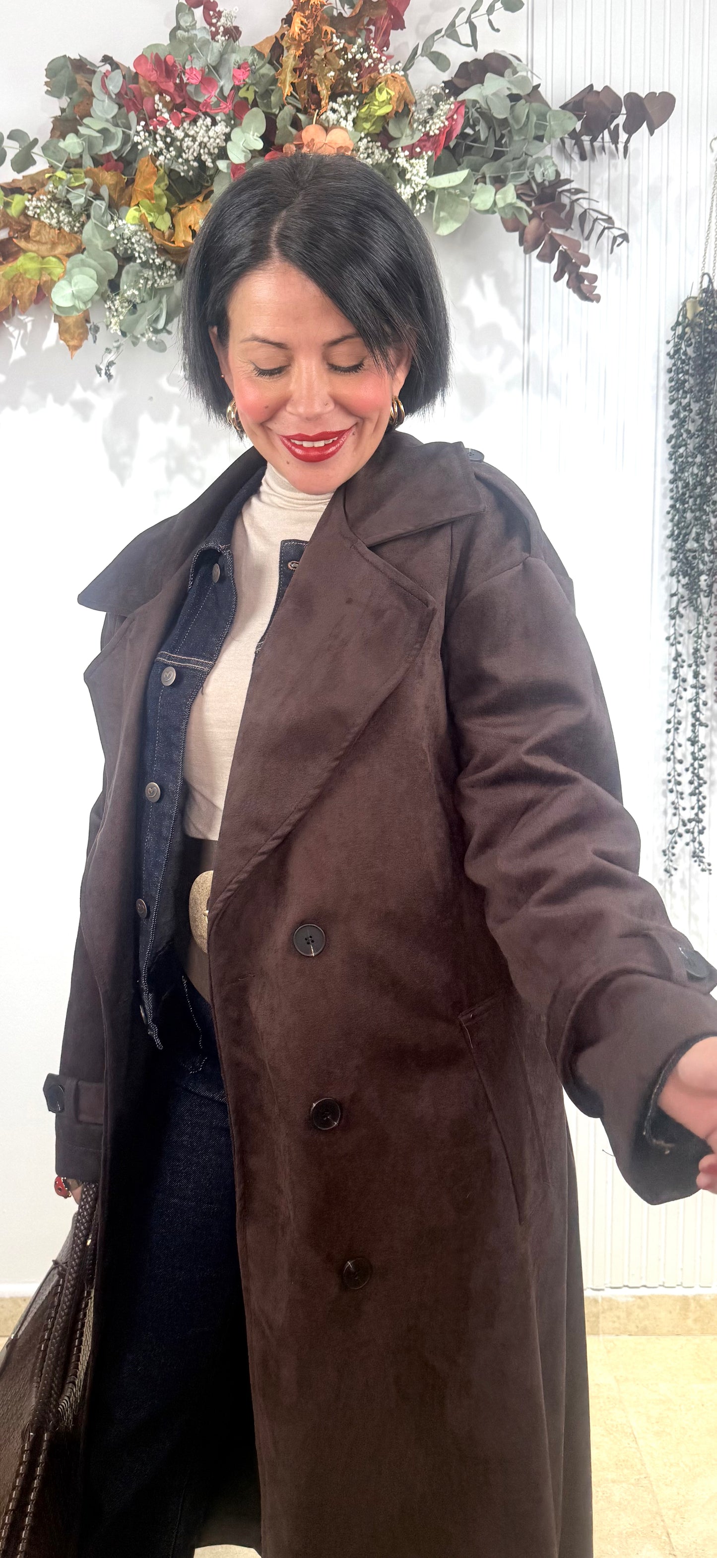 Chaqueta gabardina Antelina chocolate