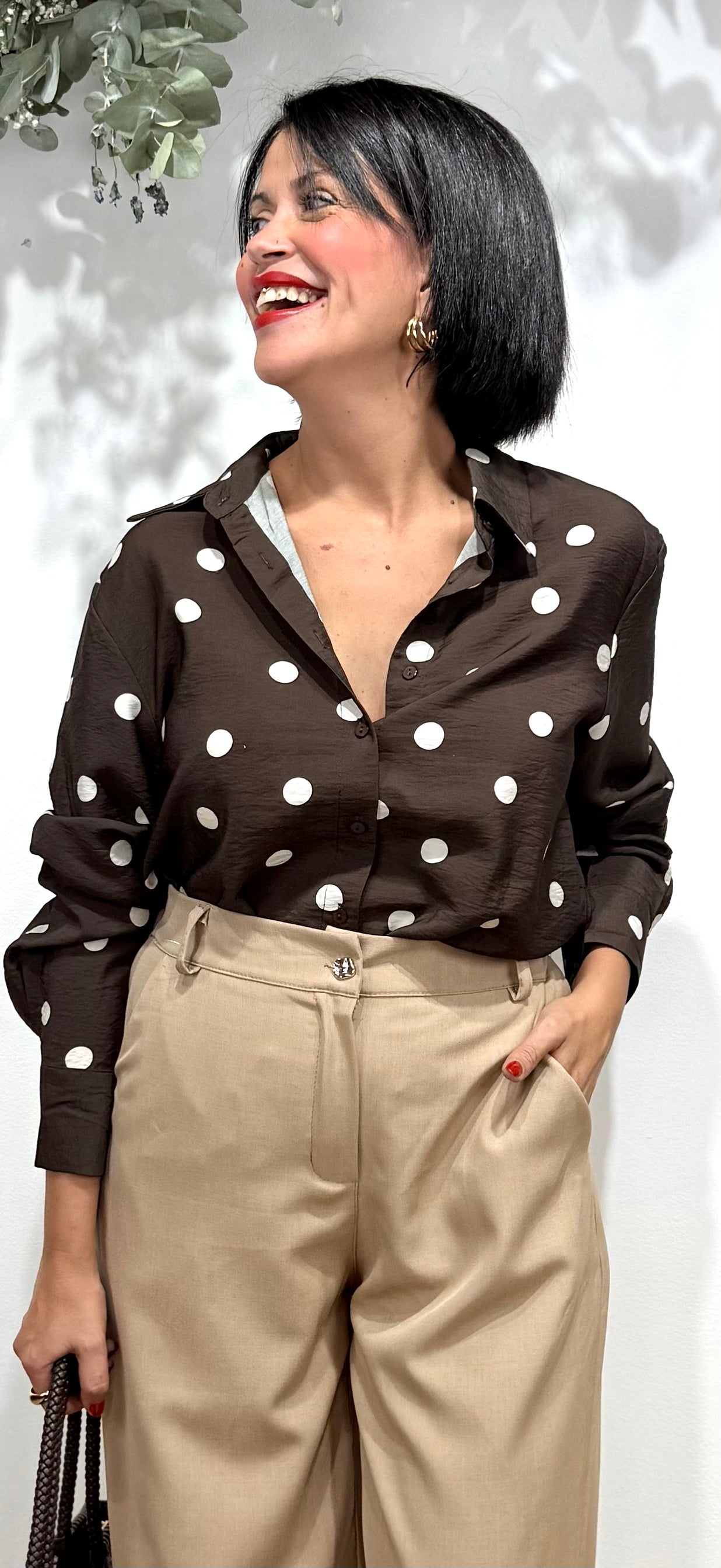 Camisa lunares chocolate