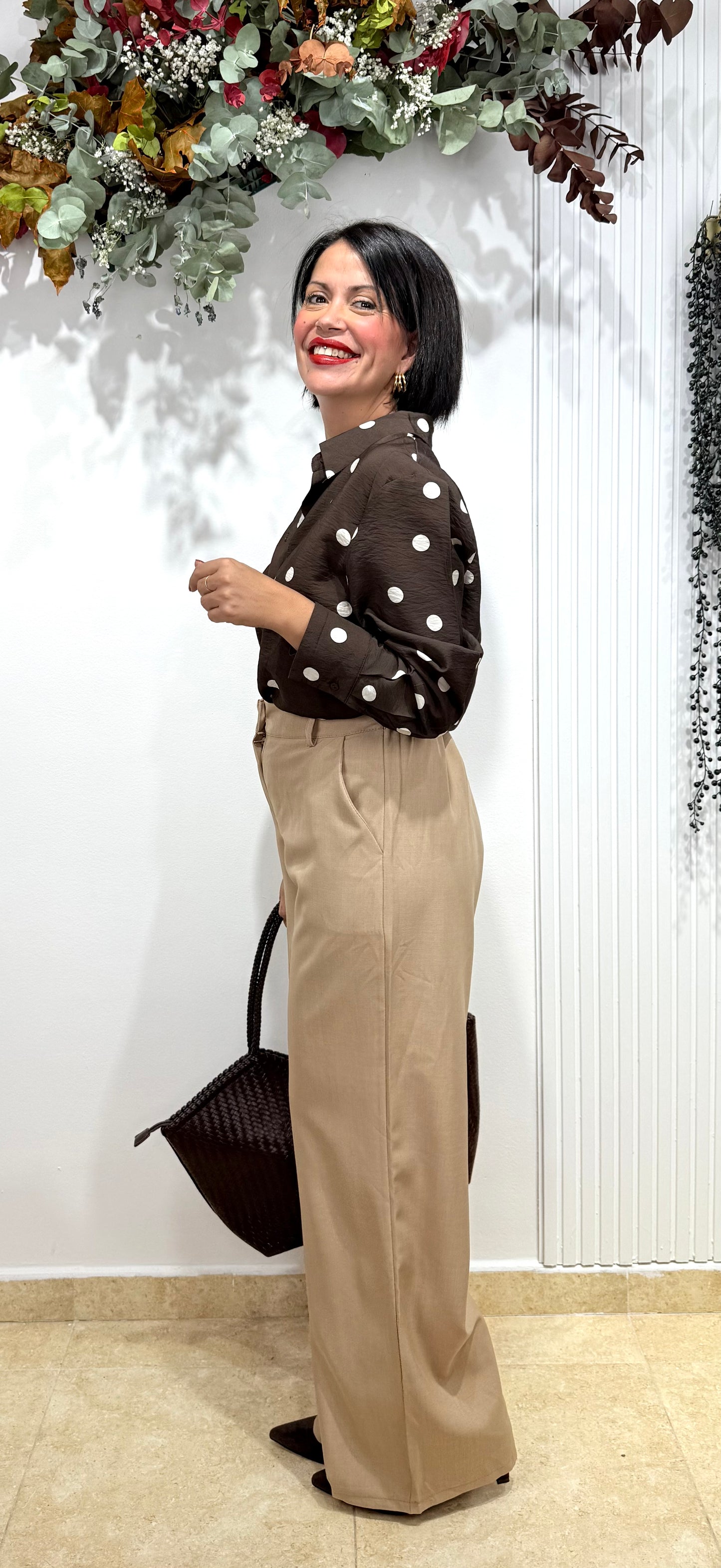 Pantalón pañuelo camel