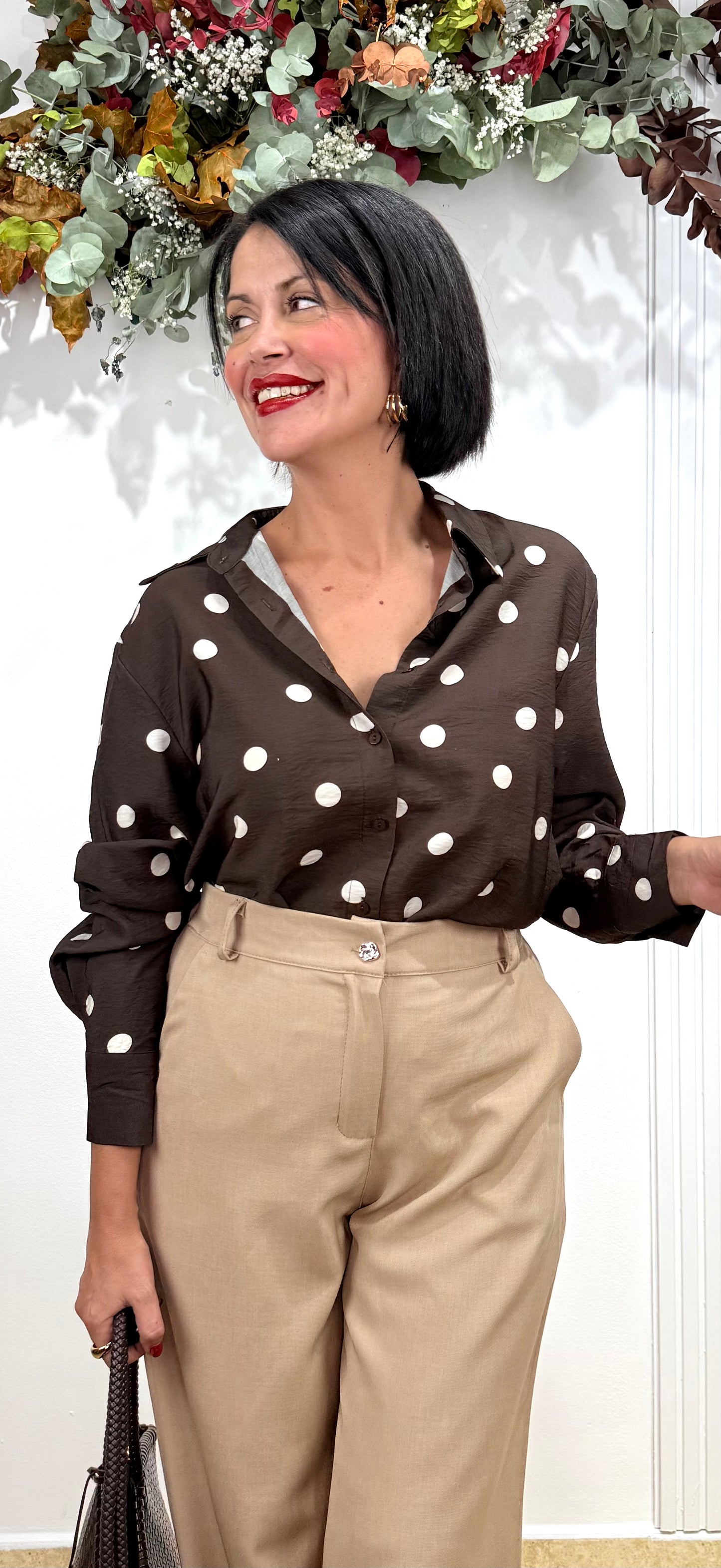 Camisa lunares chocolate