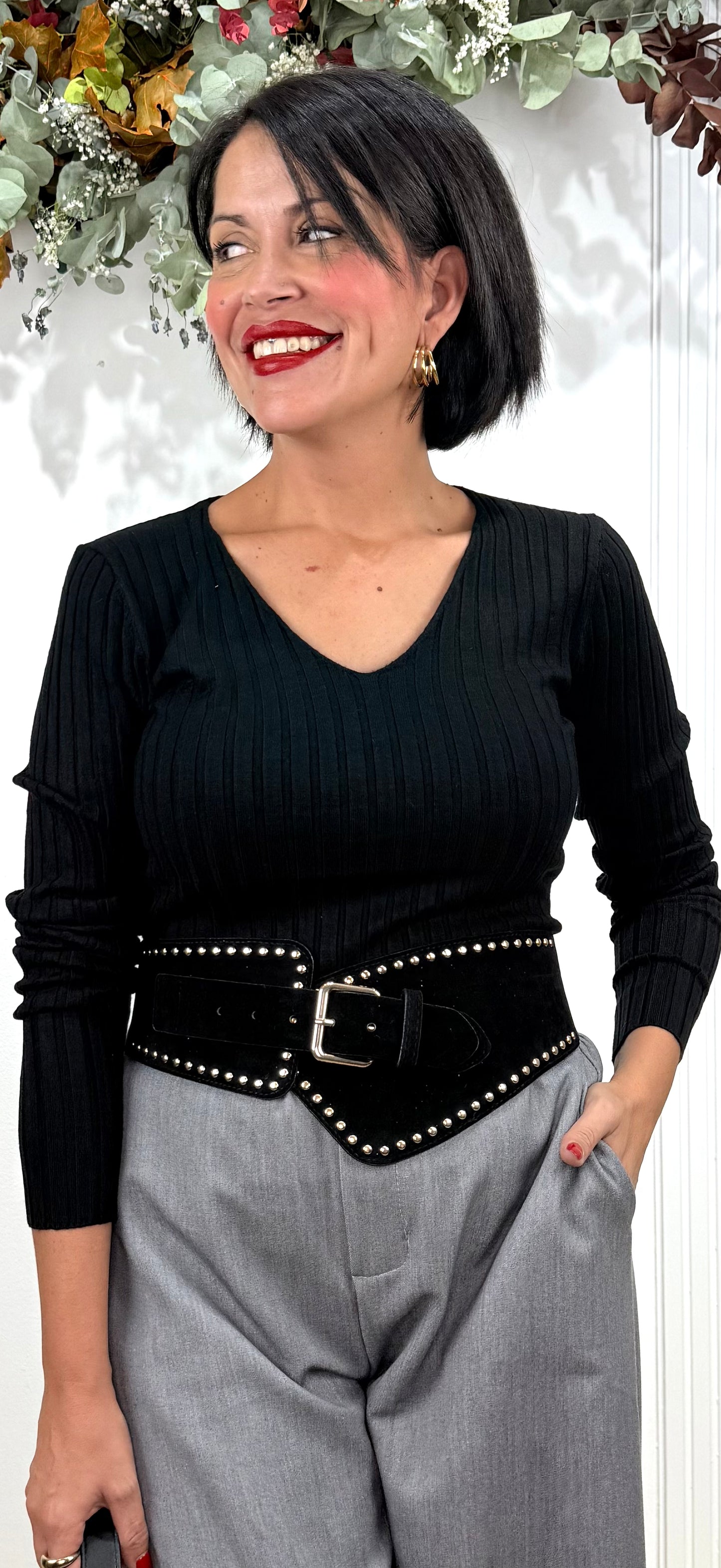 Cinturón ancho negro