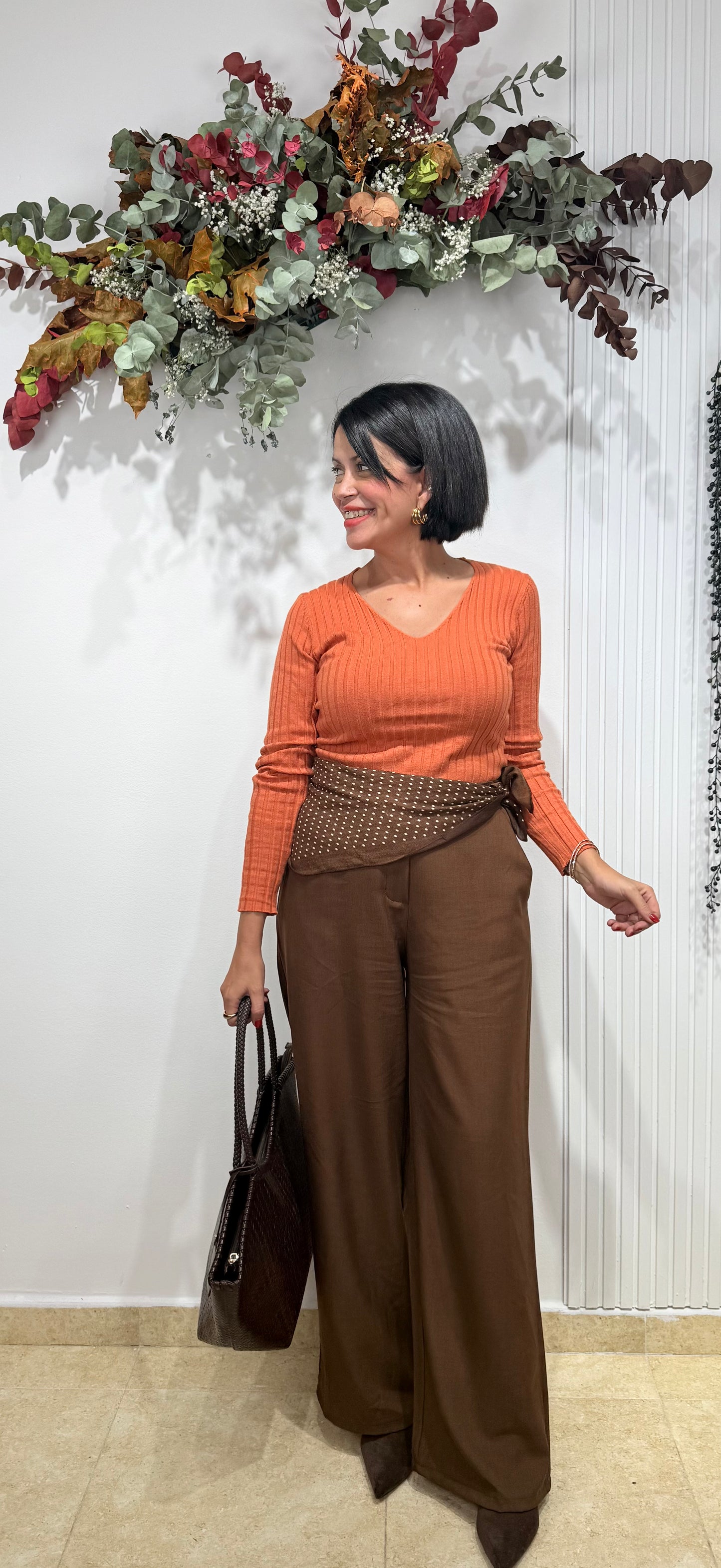 Pantalón pañuelo chocolate