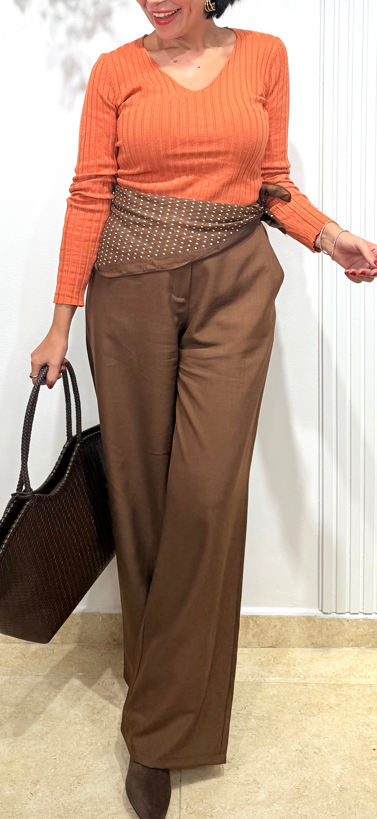Pantalón pañuelo chocolate