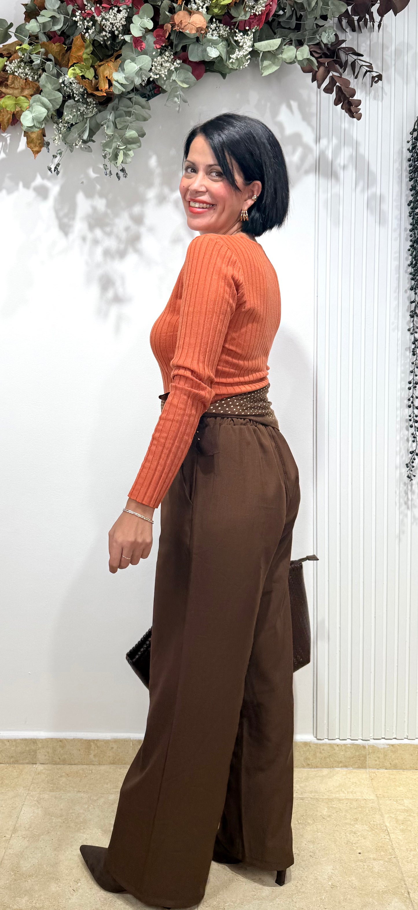 Pantalón pañuelo chocolate