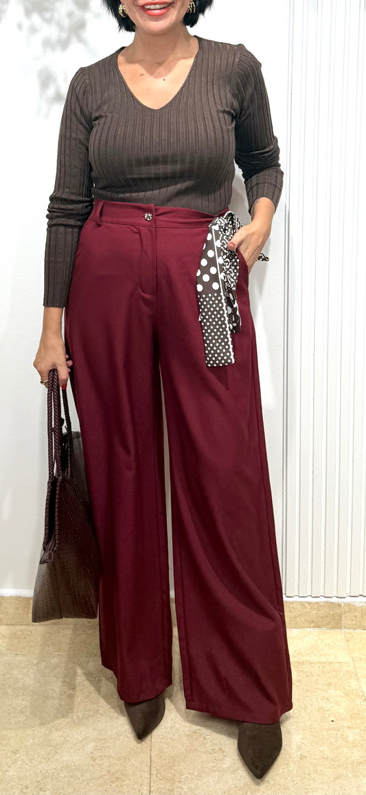 Pantalón pañuelo Burdeos