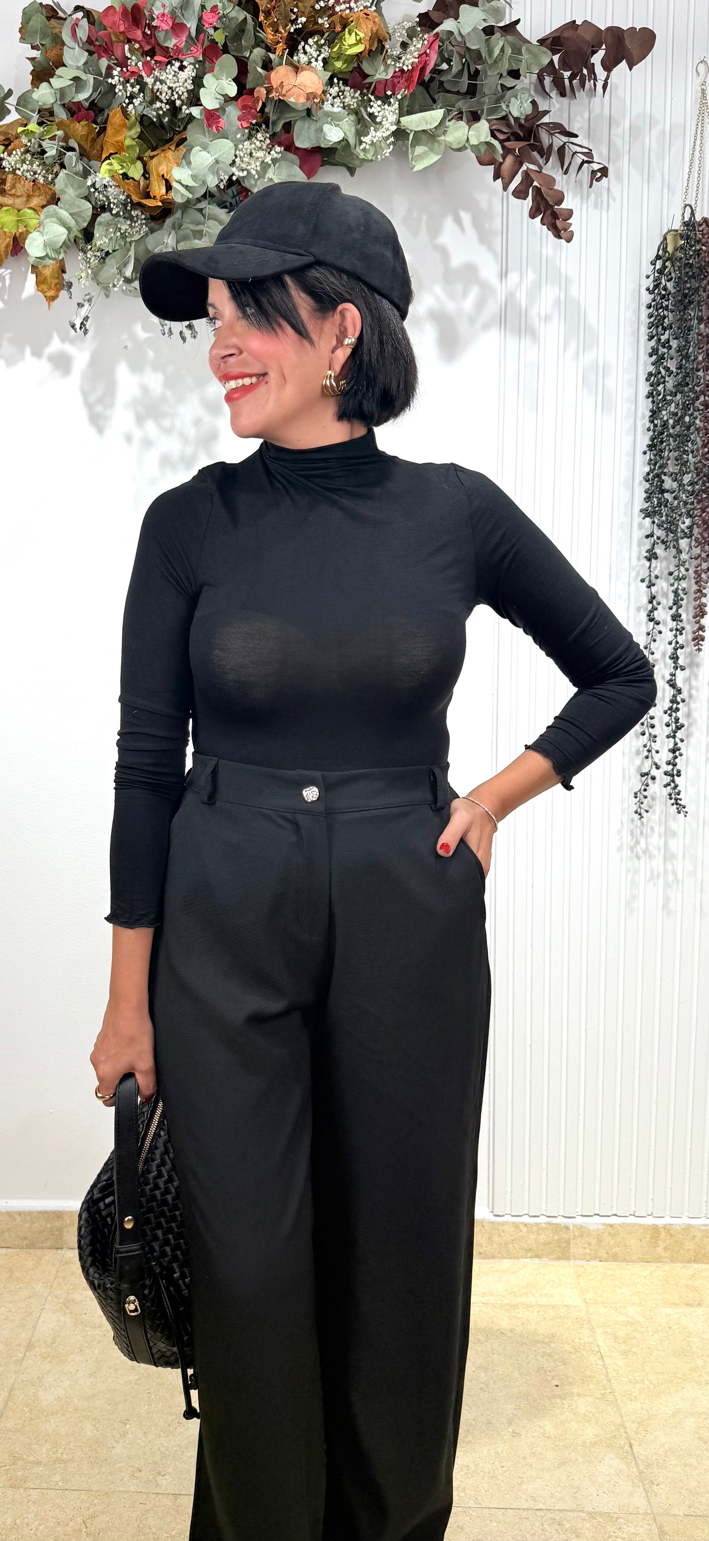 Pantalón pañuelo negro