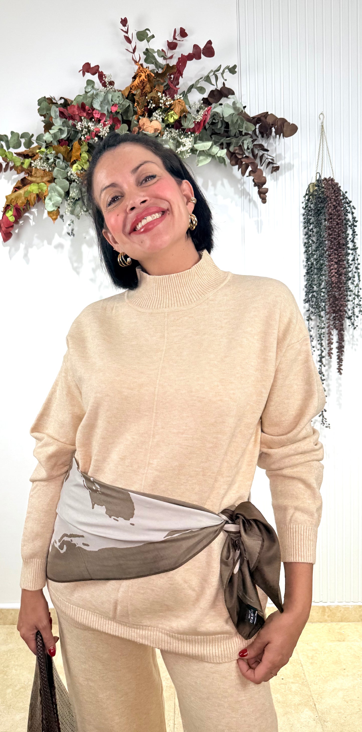 Conjunto de punto beige