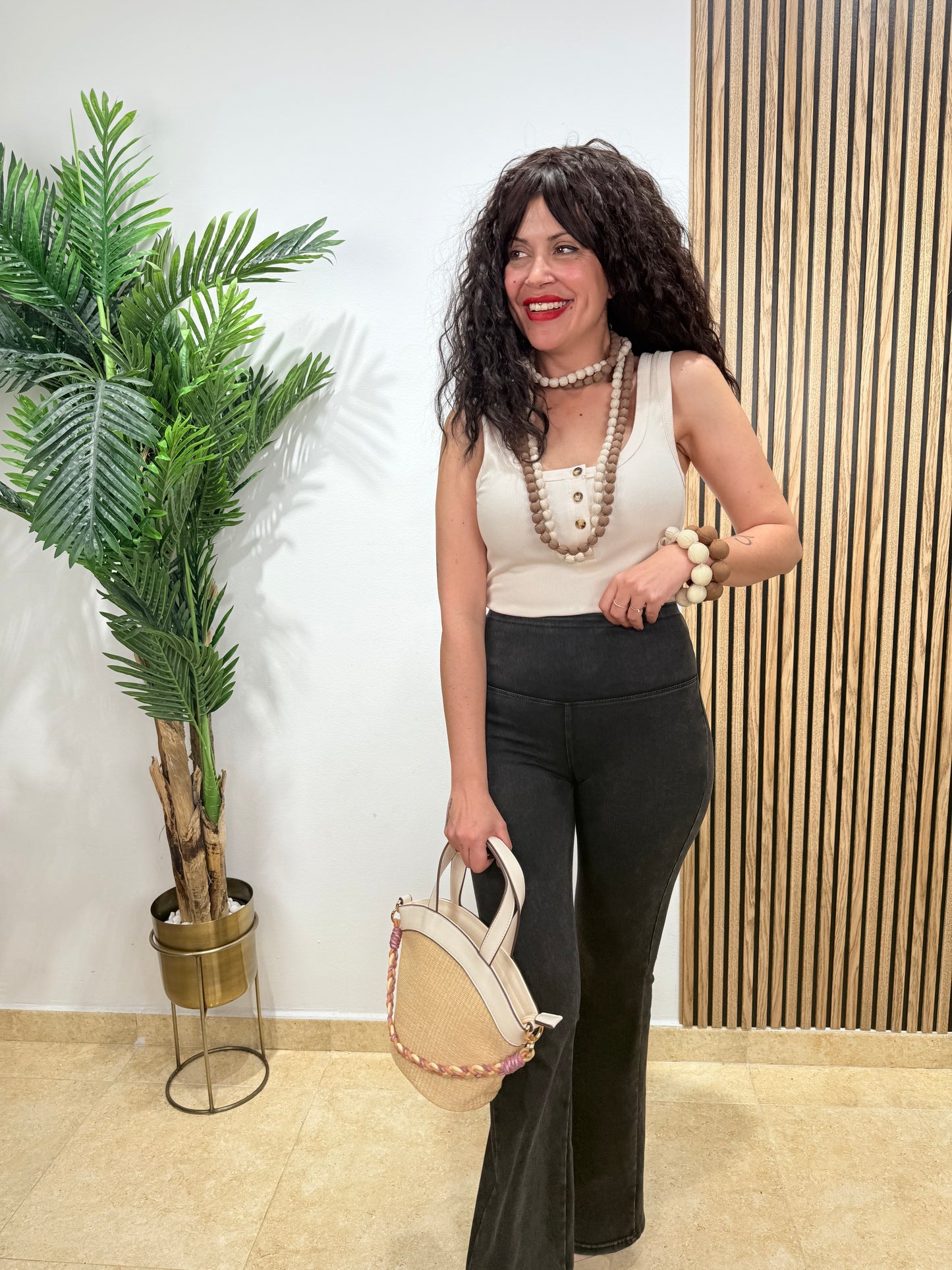 Leggings vaqueros reductores gris jaspeado