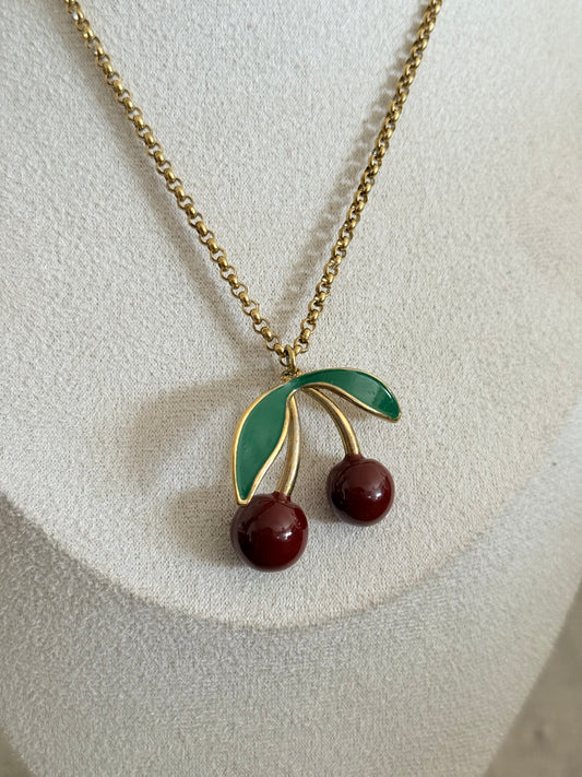 Collar cadena con cerezas