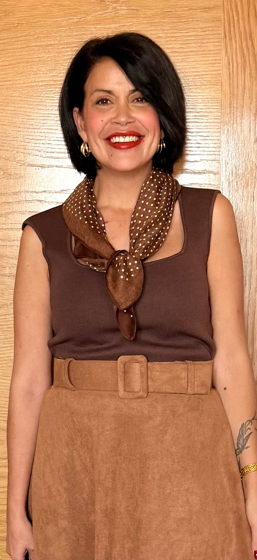 Falda Antelina camel