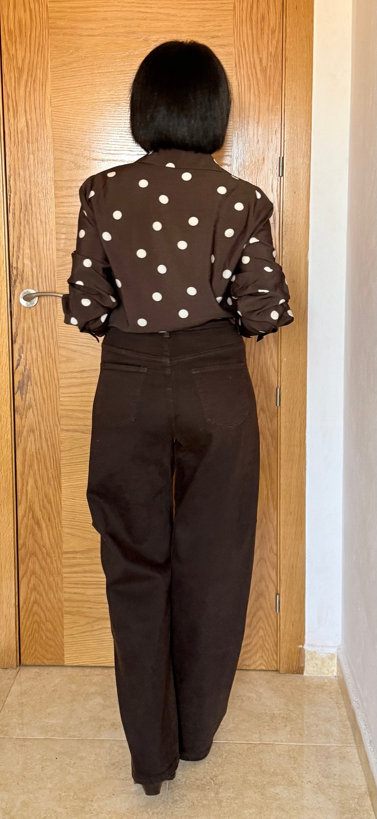 Camisa lunares chocolate