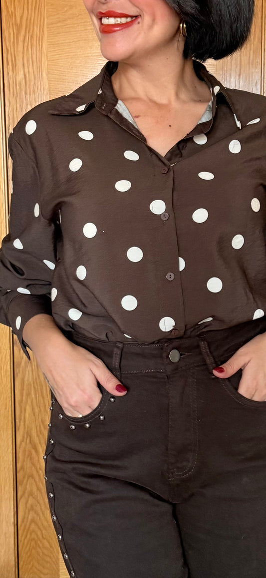 Camisa lunares chocolate
