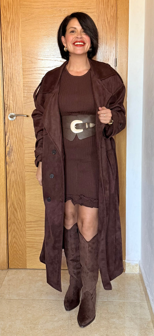 Chaqueta gabardina Antelina chocolate