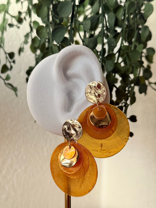 Pendientes nakar y acero orange