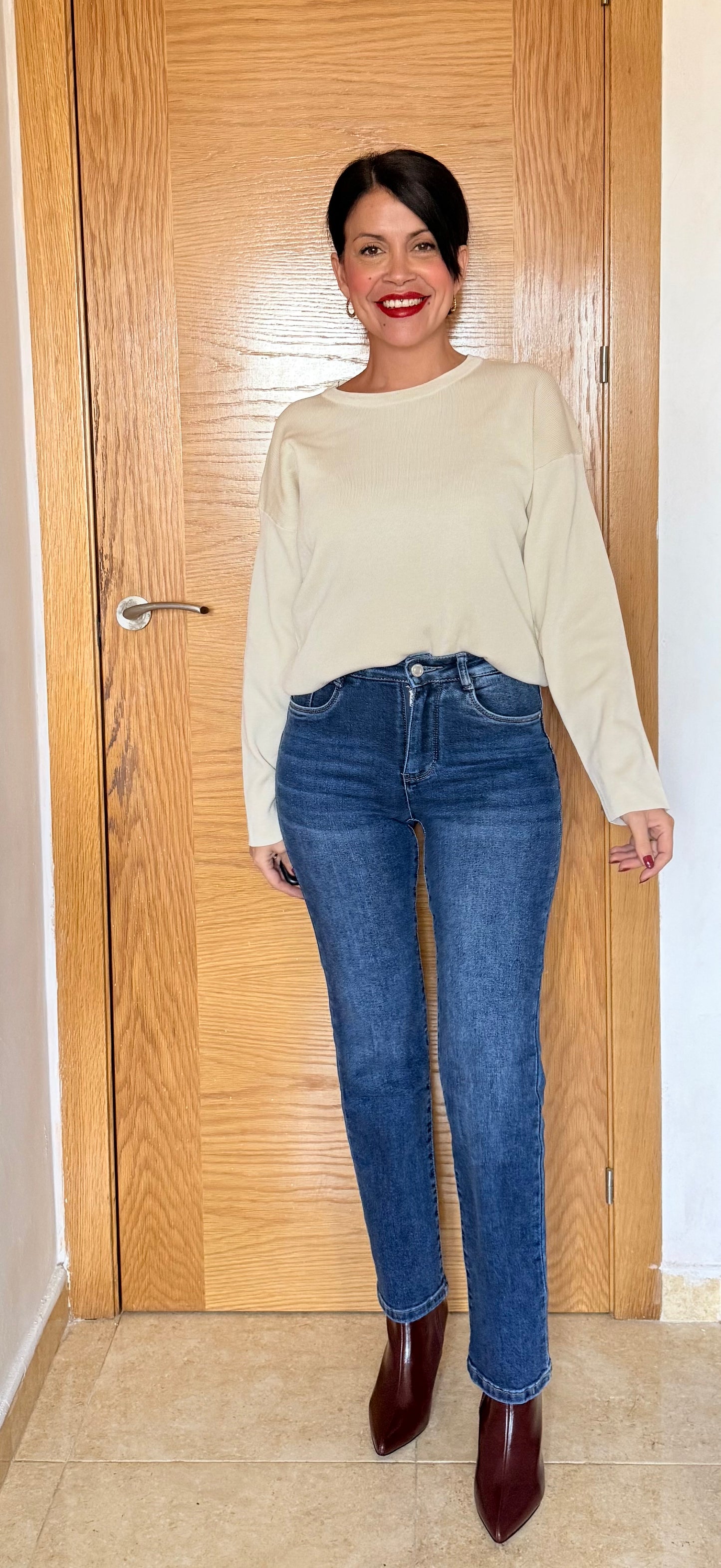 Jeans faja reductora azul