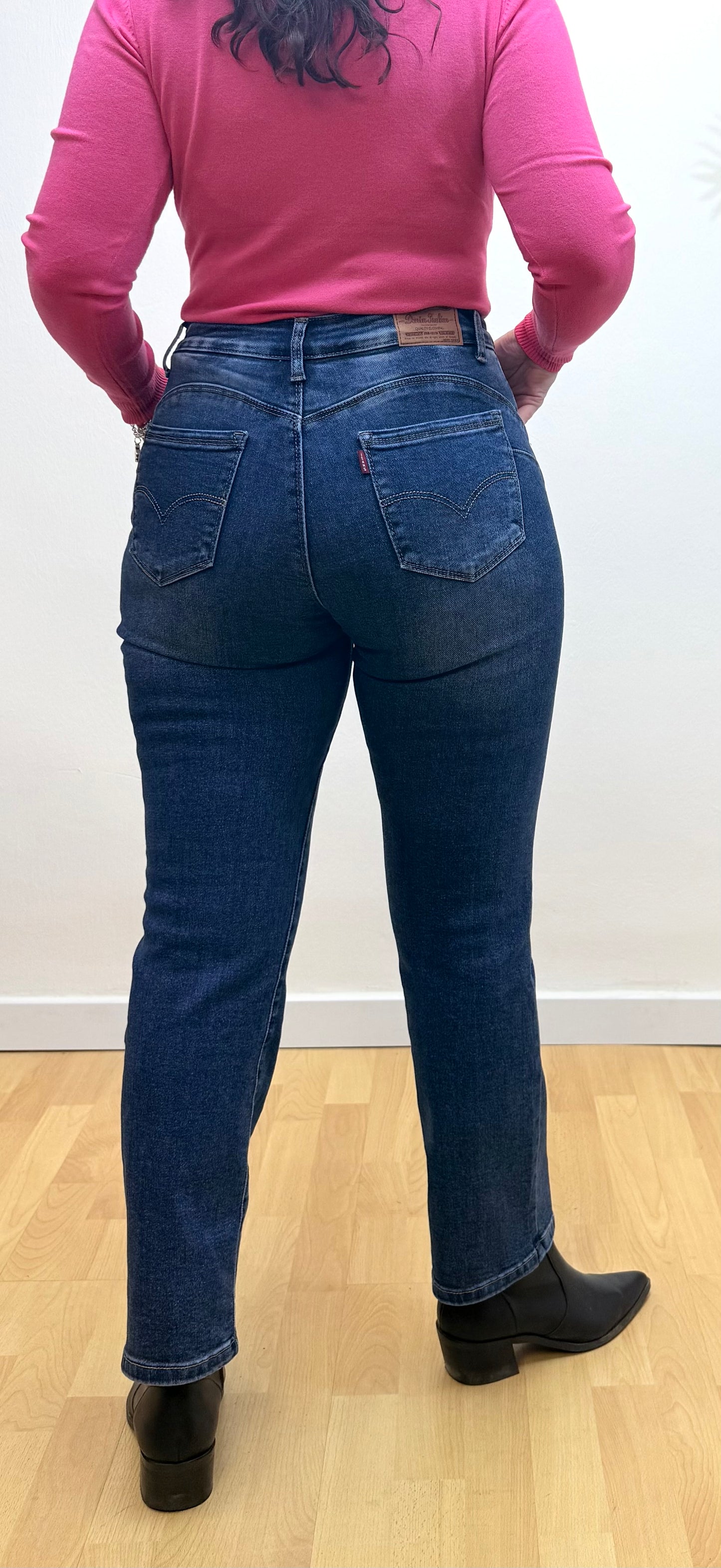 Jeans faja reductora azul