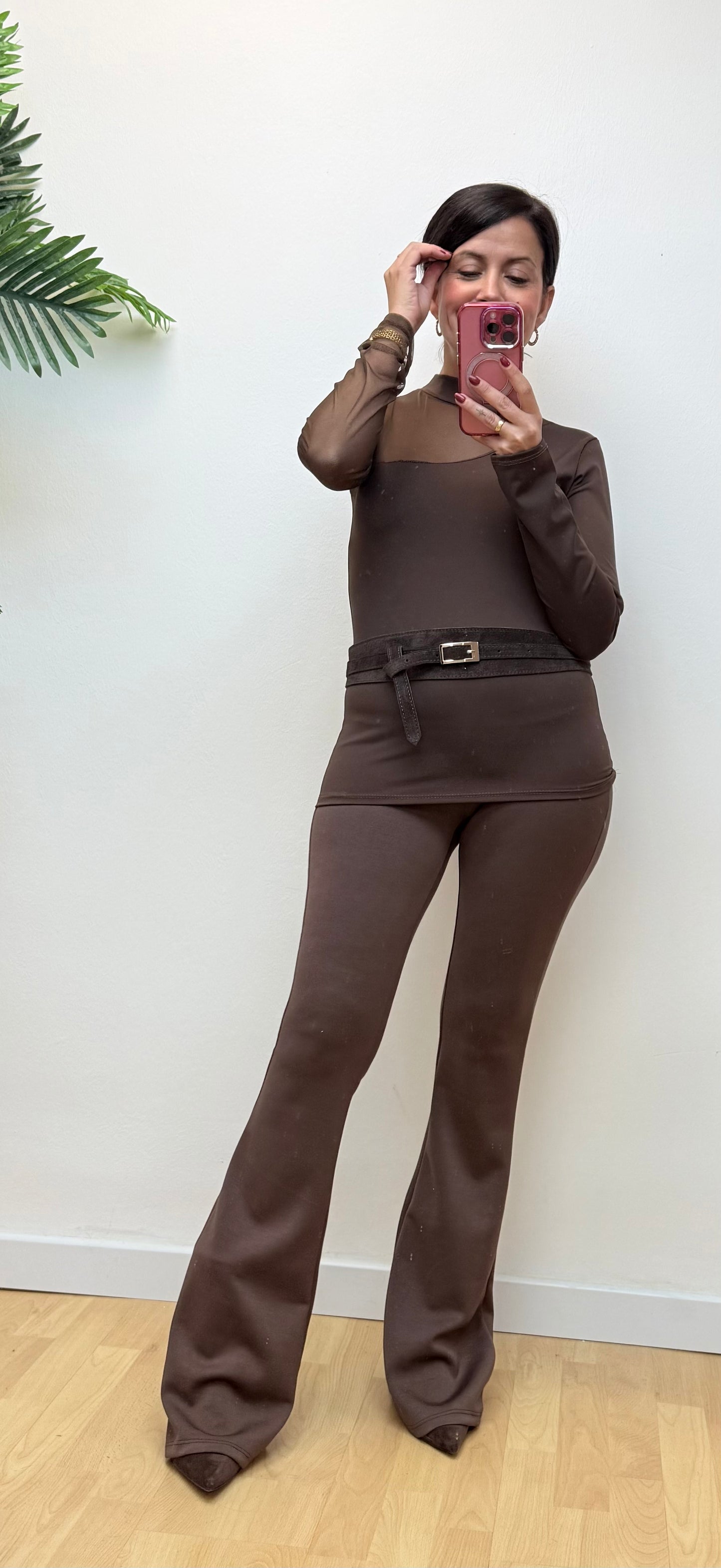 Pantalón campana chocolate